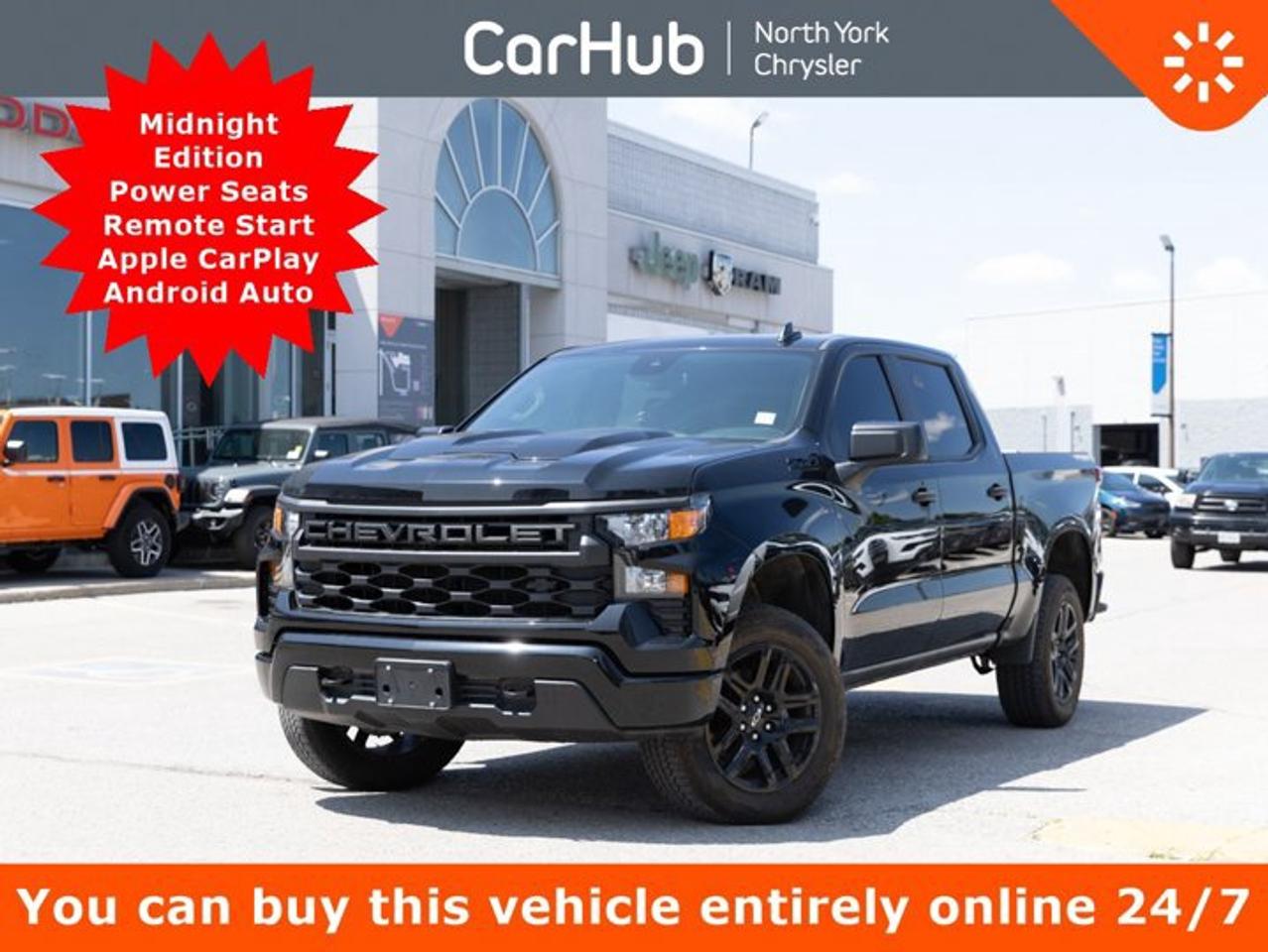 <p>2024 CHEVROLET SILVERADO 1500 CUSTOM TRAIL BOSS CREW CAB 4X4</p><p>Black / Jet Black | Midnight Edition | Z71 Off-Road Equipment | Factory 2-Inch Lift | Trailering Package | Integrated Trailer Brake Controller | $5,885 in Net Factory Options</p><p>Introducing this bold 2024 Chevrolet Silverado 1500 Custom Trail Boss Crew Cab Short Bed 4x4, finished in Black with a Jet Black interior.</p><p>Powered by the 5.3L EcoTec3 V8 producing 355 horsepower and 383 lb-ft of torque, paired with a 10-speed automatic transmission, this truck delivers traditional V8 performance, confident four-wheel-drive capability and a commanding Trail Boss presence.</p><p>This example carried an original MSRP of $69,284 and features $5,885 in net factory options, creating a desirable combination of off-road styling, towing equipment and practical utility.</p><p>Factory Upgrades & Added Value:</p><p>5.3L ECOTEC3 V8: $3,225 in Added Value</p><p>The available V8 provides smooth, responsive power for highway driving, towing and recreational use. Its strong performance and familiar V8 character make it a desirable upgrade over the standard engine.</p><p>MIDNIGHT EDITION: $1,495 in Added Value</p><p>The Midnight Edition strengthens the Trail Bosss monochromatic appearance while adding a factory bed liner, floor mats and tow hooks. The Black exterior and dark detailing create a purposeful, aggressive presence.</p><p>ALUMINUM WHEELS: $575 in Added Value</p><p>The upgraded aluminum wheels complement the Midnight Edition styling while providing a more premium appearance than conventional work-truck wheels.</p><p>UNDERSEAT STORAGE: $385 in Added Value</p><p>Factory rear underseat storage provides a secure and organized place for tools, recovery gear and everyday items without occupying passenger space or the cargo bed.</p><p>INTEGRATED TRAILER BRAKE CONTROLLER: $350 in Added Value</p><p>The factory controller allows compatible trailer brakes to work with the trucks braking system, helping the driver manage trailer braking response directly from the cabin.</p><p>ADDITIONAL FACTORY EQUIPMENT: $200 in Added Value</p><p>Rear wheelhouse liners and the front licence plate kit add protection and practical functionality. The original configuration also includes a $345 tire equipment credit, bringing net factory options to $5,885.</p><p>Additional Equipment & Customer Value:</p><p>Z71 Off-Road Equipment with Factory 2-Inch Lift</p><p>The factory suspension lift increases ground clearance and gives the Trail Boss its distinctive stance. Z71 equipment enhances capability for gravel roads, rough surfaces and outdoor recreation.</p><p>Four-Wheel Drive and Locking Differential</p><p>The 4x4 system and locking rear differential provide additional traction during snow, mud and uneven terrain, making this Silverado well suited to Canadian conditions.</p><p>10-Speed Automatic Transmission</p><p>The 10-speed automatic keeps the V8 within its effective operating range while providing smooth acceleration and relaxed highway cruising.</p><p>Trailering Package</p><p>The factory tow hitch and integrated trailer brake controller create a useful towing foundation. Confirm exact towing limits and equipment requirements with your CarHub representative.</p><p>Crew Cab and Short Bed</p><p>The spacious Crew Cab provides generous passenger room, while the Short Bed offers practical cargo capacity without making the truck unnecessarily difficult to manoeuvre.</p><p>Custom Convenience Package</p><p>Remote start, rear window defrost and a factory security system add everyday comfort and convenience throughout the year.</p><p>Technology and Connectivity</p><p>Apple CarPlay, Android Auto, Bluetooth, satellite radio and a Wi-Fi hotspot keep occupants connected. A backup camera and steering wheel controls simplify daily use.</p><p>Safety and Driver Assistance</p><p>Forward Collision Warning, Front Collision Mitigation, Lane Departure Warning, Lane Keeping Assist and automatic high beams provide valuable support during everyday driving.</p><p>MIDNIGHT STYLE WITH FACTORY-LIFTED V8 CAPABILITY</p><p>The 2024 Chevrolet Silverado 1500 Custom Trail Boss Crew Cab 4x4 combines bold styling, V8 power and authentic off-road equipment.</p><p>With its Midnight Edition, factory 2-inch lift, Z71 equipment, Trailering Package and integrated trailer brake controller, this Silverado is prepared for work and recreation.</p><p>Finished in Black, it is an outstanding opportunity for someone seeking a capable full-size truck with an aggressive factory appearance.</p><p>Drive Happy with CarHub</p><p>*** All-inclusive, upfront prices: no haggling, negotiations, pressure, or games. ***</p><p>*** Purchase or lease a vehicle and receive a $1,000 CarHub Rewards Card for service. ***</p><p>*** All available manufacturer rebates have been applied and included in our sale price. ***</p><p>*** Purchase this vehicle fully online on CarHub websites. ***</p><p>Transparency Statement</p><p>USED VEHICLES: Online prices and payments are for finance purchases. Please note there is an $850 safety certification fee. If not Certified, then as per OMVIC Regulations the vehicle is deemed to be not drivable and Not Certified. Cash purchases for used vehicles have a $2,350 surcharge which includes the safety certification (the finance price + $2,350).</p><p>NEW VEHICLES: New financed vehicles are subject to an $850 Processing Fee. New cars priced at over $100,000 including add-ons or accessories are subject to the additional federal luxury tax.</p><p>While every effort is taken to avoid errors, technical or human error can occur, so please confirm vehicle features, options, materials, and other specs with your CarHub representative. This can easily be done by calling us or by visiting us at the dealership.</p><p>CarHub used vehicles come standard with 1 key. If we receive more than one key from the previous owner, we include them with the vehicle. Additional keys may be purchased at the time of sale. Ask your Product Advisor for more details.</p><p>Payments are only estimates derived from a standard term/rate on approved credit. Terms, rates and payments may vary. Prices, rates and payments are subject to change without notice. Please see our website for more details.</p>