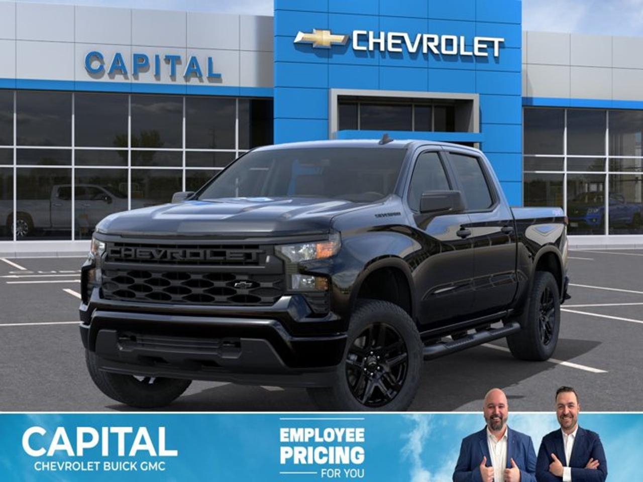 This Chevrolet Silverado 1500 boasts a Turbocharged Gas I4 2.7L/166 engine powering this Automatic transmission. ENGINE, 2.7L TURBOMAX (310 hp [231 kW] @ 5600 rpm, 430 lb-ft of torque [583 Nm] @ 3000 rpm) (STD), Wireless phone projection for Apple CarPlay and Android Auto, Windows, power rear, express down.* This Chevrolet Silverado 1500 Features the Following Options *Window, power front, passenger express down, Window, power front, drivers express up/down, Wi-Fi Hotspot capable (Terms and limitations apply. See onstar.ca or dealer for details.), Wheels, 20 x 9 (50.8 cm x 22.9 cm) Bright Silver painted aluminum, Wheel, 17 x 8 (43.2 cm x 20.3 cm) full-size, steel spare, USB ports, rear, dual, charge-only, USB Ports, 2, Charge/Data ports located on the instrument panel, Transmission, 8-speed automatic, electronically controlled with overdrive and tow/haul mode. Includes Cruise Grade Braking and Powertrain Grade Braking, Transfer case, single speed electronic Autotrac with push button control (4WD models only), Tires, 275/60R20 all-season, blackwall.* Stop By Today *For a must-own Chevrolet Silverado 1500 come see us at Capital Chevrolet Buick GMC Inc., 13103 Lake Fraser Drive SE, Calgary, AB T2J 3H5. Just minutes away!