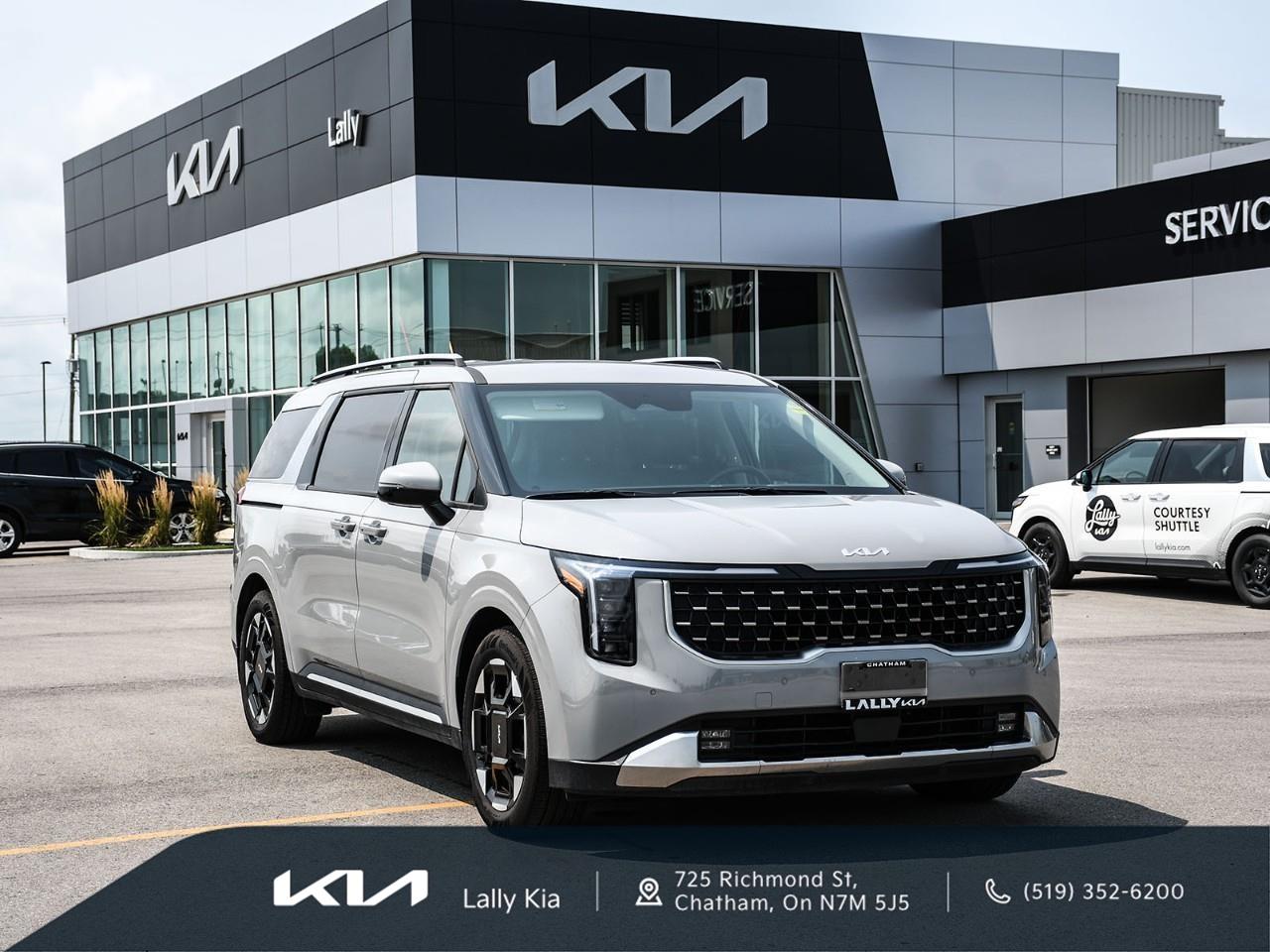 <p>2026 Kia Carnival - EX+ | Executive Driven Unit | Clean CarFax | May Qualify for New Vehicle Incentives</p><ul><li><p><strong>Condition:</strong> Executive Driven Unit, Low KMs, Clean CarFax, No Accidents</p></li><li><p><strong>Performance:</strong> 3.5L V6 Engine, Front-Wheel Drive (FWD), 8-Speed Automatic Transmission</p></li><li><p><strong>Seating & Comfort:</strong> Premium SynTex Seating, <strong>8-Passenger Seating</strong>, Heated Front Seats, Heated Steering Wheel, Power Driver's Seat, Tri-Zone Automatic Climate Control, Dual Power Sliding Doors, Smart Power Liftgate</p></li><li><p><strong>Technology:</strong> 12.3-inch Touchscreen Display, Apple CarPlay & Android Auto, Wireless Phone Charging, Navigation System, Smart Key with Push Button Start, Multiple USB-C Charging Ports</p></li><li><p><strong>Safety:</strong> Forward Collision-Avoidance Assist, Blind Spot Collision-Avoidance Assist, Lane Keep Assist, Highway Driving Assist, Rear Cross Traffic Collision-Avoidance Assist, Safe Exit Assist, Smart Cruise Control</p></li><li><p><strong>Notes:</strong> This Executive Driven Unit was assigned to dealership management and has been professionally maintained to the highest standards. It presents an excellent opportunity to own a near-new Carnival EX+ and <strong>may qualify for applicable new vehicle incentives</strong>, offering exceptional value along with the balance of Kia's factory warranty.</p></li><li><p>Financing Available</p></li><li><p>Trade-Ins Welcome</p></li><li><p>Extended Warranty Options</p></li></ul><p>Every used vehicle undergoes a 135-point inspection.</p><p>Pre-owned vehicles are supplied with one key. Any additional keys received from the previous owner will be included at delivery at no charge. Extra keys may be purchased at the customer's request and expense.</p> <p>We use no hassle no haggle live market pricing! Save money and time.</p><p>All prices shown include all fees. Reconditioning and Full Detailing. Taxes and Licensing extra.</p><p>All Pre-Owned vehicles come standard with one key. If we received additional keys from the previous owner they will be with the vehicle upon delivery at no cost. Additional keys may be purchased at customers requested and expense.</p><p>Book your appointment today!</p>