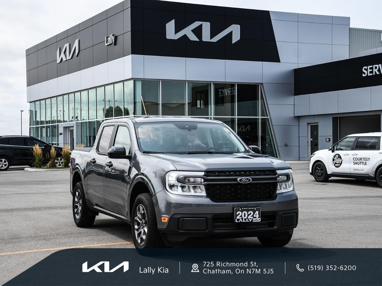 <p>2024 Ford Maverick - XLT | Clean CarFax | Luxury Package | Low KMs</p><ul><li><p><strong>Condition:</strong> Low KMs, Accident Free / No Accidents / Clean CarFax</p></li><li><p><strong>Performance:</strong> All-Wheel Drive (AWD), 2.0L EcoBoost Turbocharged 4-Cylinder Engine, 8-Speed Automatic Transmission, 4-Wheel Independent Suspension</p></li><li><p><strong>Seating & Comfort:</strong> Premium Cloth Seating, Heated Front Seats, Heated Steering Wheel, Dual-Zone Automatic Climate Control, Power Driver's Seat, <strong>Luxury Package</strong></p></li><li><p><strong>Technology:</strong> Apple CarPlay & Android Auto, SYNC® 3 Infotainment System, 8-inch Touchscreen Display, Remote Start, Intelligent Access with Push Button Start, Wireless Phone Connectivity</p></li><li><p><strong>Safety:</strong> Ford Co-Pilot360, Blind Spot Information System (BLIS), Cross Traffic Alert, Lane Keeping System, Pre-Collision Assist with Automatic Emergency Braking, Rearview Camera</p></li><li><p><strong>Notes:</strong> Low kilometre Maverick XLT equipped with the sought-after <strong>Luxury Package</strong>, adding premium comfort and convenience features to this versatile compact pickup. A perfect combination of truck capability, SUV comfort, and excellent fuel efficiency. <strong>CarFax available for download.</strong></p></li><li><p>Financing Available</p></li><li><p>Trade-Ins Welcome</p></li><li><p>Extended Warranty Options</p></li></ul><p>Every used vehicle undergoes a 135-point inspection.</p><p>Pre-owned vehicles are supplied with one key. Any additional keys received from the previous owner will be included at delivery at no charge. Extra keys may be purchased at the customer's request and expense.</p> <p>We use no hassle no haggle live market pricing! Save money and time.</p><p>All prices shown include all fees. Reconditioning and Full Detailing. Taxes and Licensing extra.</p><p>All Pre-Owned vehicles come standard with one key. If we received additional keys from the previous owner they will be with the vehicle upon delivery at no cost. Additional keys may be purchased at customers requested and expense.</p><p>Book your appointment today!</p>