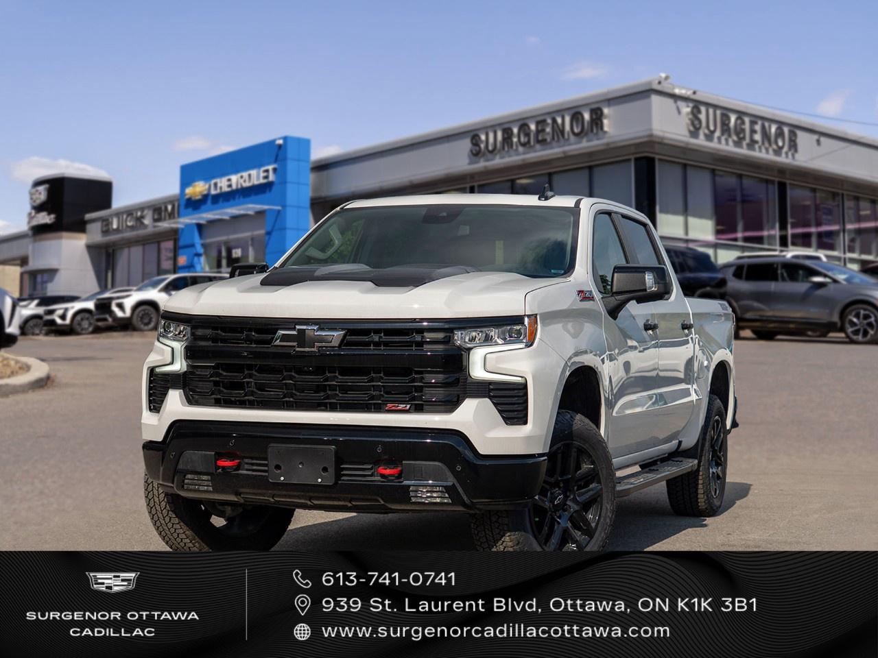 <p>Experience the unparalleled power and control of the new 2026 Chevrolet Silverado 1500 LT Trail Boss in a crisp white finish with advanced 4×4 drivetrain. This dynamic truck offers exceptional handling on all terrains, thanks to its robust underpinnings and precision engineering.</p><p>The Silverado 1500 LT Trail Boss's striking exterior is accentuated by high gloss black painted aluminum wheels and all-terrain tires, perfect for both rugged trails and urban streets alike. The multi-flex tailgate adds unmatched versatility with six load/access features, and the black Chevytec spray-on bedliner ensures protection and durability. Inside, sink into the luxurious jet black leather-appointed front seats, highlighted by a centre console for ample storage and convenience.</p><p>Stay connected and secure with cutting-edge technology, including the Chevrolet Infotainment 3 Premium System featuring a 13.4" diagonal HD colour touchscreen. This powerful system comes equipped with navigation, wireless Apple CarPlay, Android Auto capabilities, and a premium Bose sound system delivering an immersive audio experience. Drive confidently with state-of-the-art safety features like HD Surround Vision, front and rear park assist, trailer camera provisions, and lane assist, ensuring peace of mind on every journey.</p><p>Designed for those who demand performance, style, and reliability in equal measure, this truck is ideal for adventurous spirits and families alike. Contact Surgenor Chevrolet Buick GMC Cadillac today to learn more about why the Chevrolet Silverado 1500 LT Trail Boss is the perfect truck for you.</p>