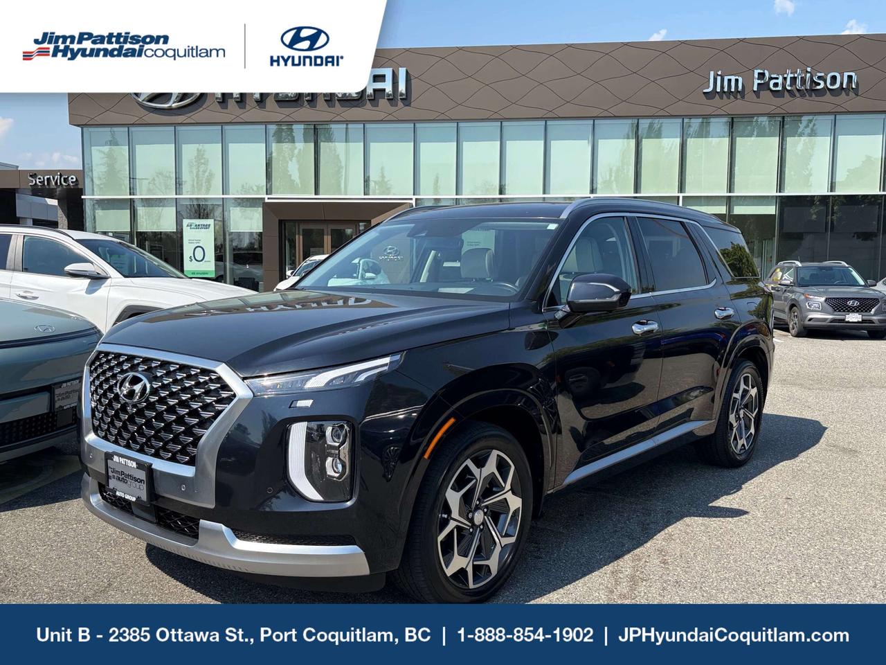 The ultimate combination of 3-row luxury, premium family comfort, and modern sophistication! This 2022 Hyundai Palisade Ultimate Calligraphy is a local, 1-owner, accident-free vehicle with 80,520 km! Finished in the gorgeous Moonlight Cloud, this top-of-the-line Ultimate Calligraphy trim comes loaded with premium features, including All-Wheel Drive, Nappa leather seating, heated and cooled front/rear seats, a heads-up display, dual-zone automatic climate control, turn-by-turn navigation, adaptive cruise control, lane departure warning, blind spot monitoring, and full Hyundai Certified Pre-Owned eligibility. Dont miss your chance to own this pristine, spacious 7-passenger SUV that drives like a high-end luxury vehicle while handling all your family road trips with total ease! Every one of our pre-owned vehicles comes fully backed by the Jim Pattison Owner Protection Plan, giving you a 30-day powertrain guarantee, a 14-day owner exchange privilege, a comprehensive safety inspection, and a clean CARFAX. Plus, drive with total peace of mind knowing you get your first oil change for only $9.95, and a completely complimentary service & inspection after 12 months! FINANCING AVAILABLE | GOOD CREDIT, BAD CREDIT, ALL WELCOME! ALL VEHICLES SAFETY CHECKED. CALL JIM PATTISON HYUNDAI COQUITLAM TODAY AT 1-888-854-1902! Jim Pattison Hyundai Coquitlam sells & services new & used Hyundai vehicles throughout the Lower Mainland. Financing available OAC. Price includes dealer administration fee ($595) and VSA transaction levy ($10). Finance placement fee ($595) if applicable, GST and PST are additional. D#30242Jim Pattison Hyundai Coquitlam sells & services new & used Hyundai vehicles throughout the Lower Mainland. Financing available OAC 

Price includes dealer administration fee ($595) and VSA transaction levy ($10). Finance placement fee ($595) if applicable, GST and PST are additional. D#30242