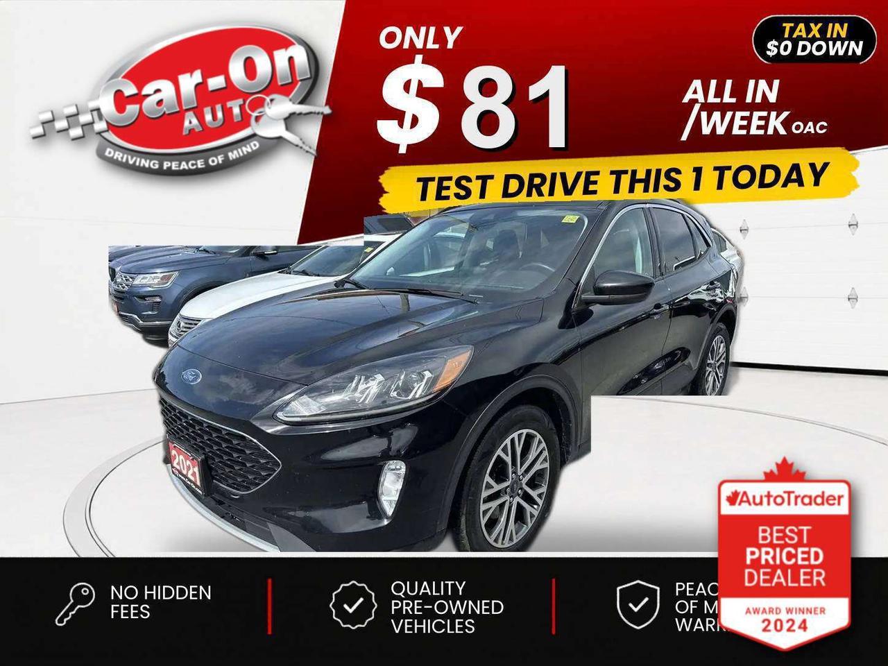$0 DOWN $81/WEEK ALL IN INCLUDING ONTARIO TAXES O.A.C* SEL All-Wheel Drive w/ Leather, panoramic sunroof, heated seats & steering, Android Auto/ Apple CarPlay, remote start, navigation, 18-inch alloys, adaptive cruise control, blind spot monitor, rear cross-traffic alert, pre-collision system, lane departure warning, backup camera w/ rear park sensors, dual-zone climate control, keyless entry w/ push start, power liftgate, full power group incl. power seat, automatic headlights w/ auto highbeams, Bluetooth and more!!*This car was used as a previous daily rental*This vehicle just landed and is awaiting a full detail and photo shoot. Contact us and book your viewing today!