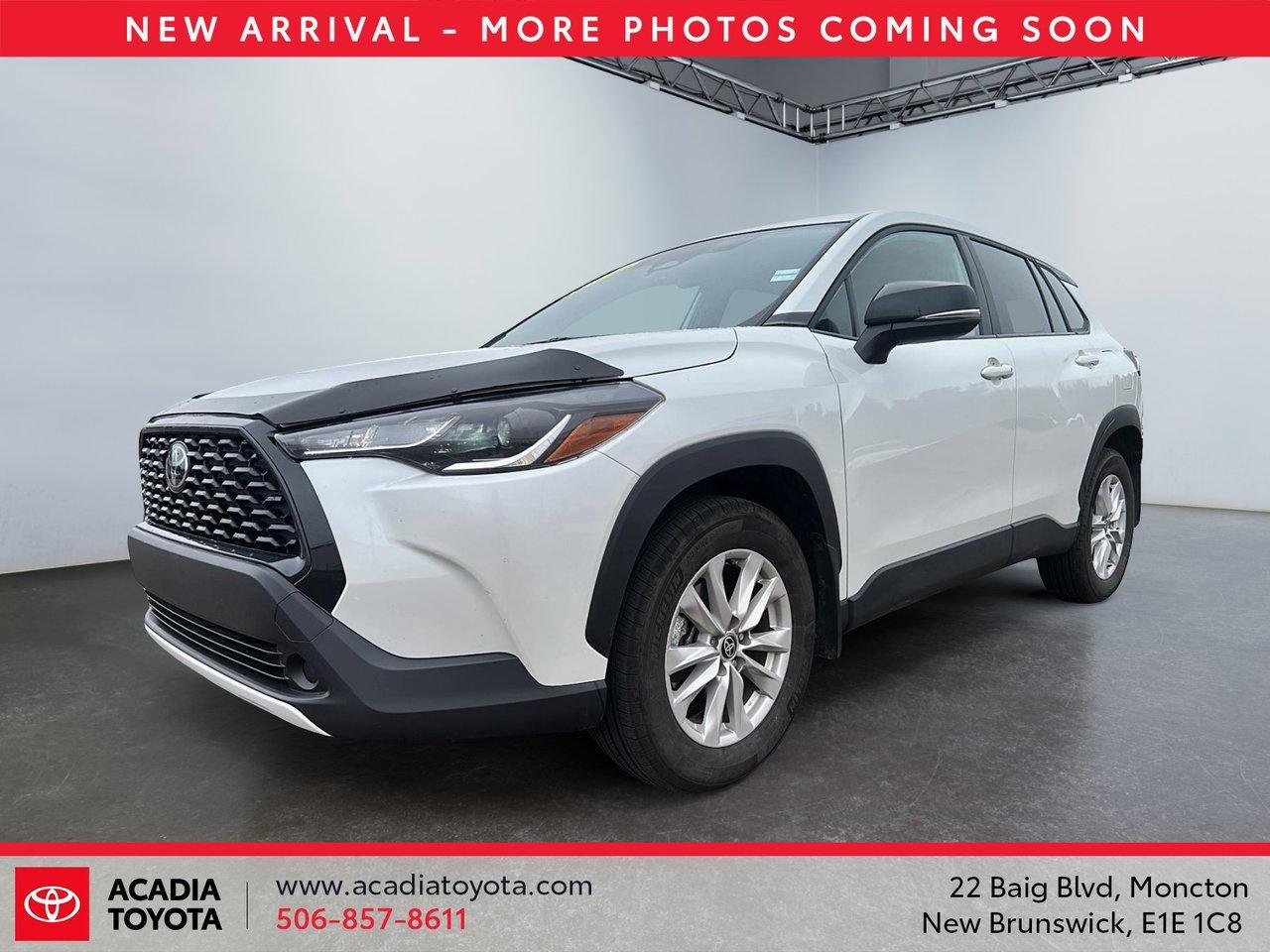 Recent Arrival! Odometer is 7319 kilometers below market average! Wind Chill Pearl 2025 Toyota Corolla Cross LE AWD CVT 2.0L 4-Cylinder DOHC 16V



Sale price includes a $1,500 Finance Credit and is available to customers who finance their vehicle purchase through Acadia Toyota. Contact us for complete details and eligibility requirements.



NEW 2 YEAR MVI INSPECTION DONE HERE AT ACADIA TOYOTA, 17 Alloy Wheels, 4-Wheel Disc Brakes, 6 Speakers, ABS brakes, Brake assist, Dual front impact airbags, Electronic Stability Control, Exterior Parking Camera Rear, Power steering, Power windows, Remote keyless entry.



Certification Program Details: Type your description here