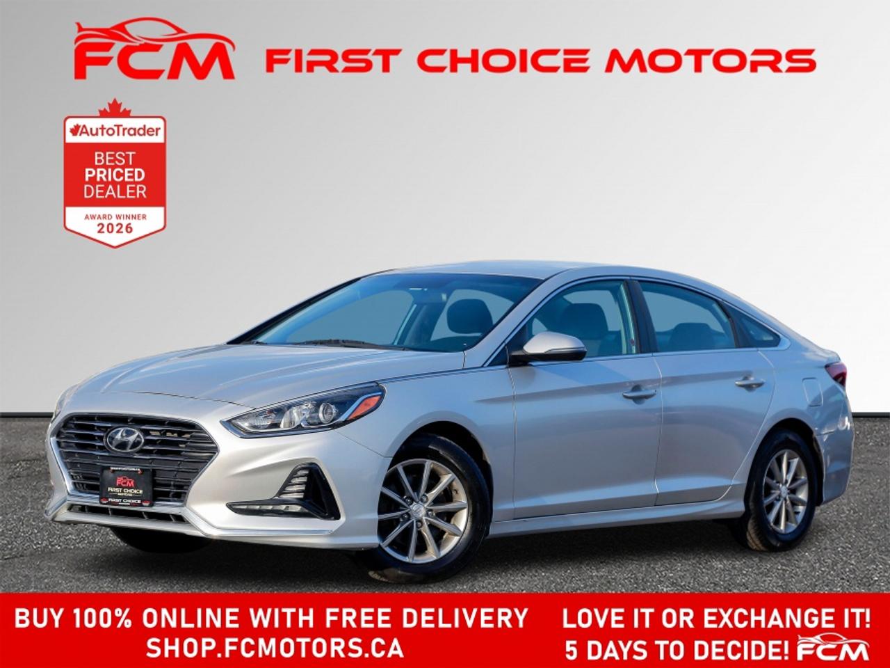 ** ** SPECIAL LIMITED TIME OFFER ** ** PURCHASE ANY VEHICLE THIS WEEK AND RECEIVE 4 BRAND-NEW ALL-SEASON TIRES AT NO ADDITIONAL COST!!! DON   T MISS THIS EXCLUSIVE CHANCE TO UPGRADE YOUR RIDE AND STAY PREPARED FOR ANY WEATHER!!! <br><br>EXCITING NEWS FROM FIRST CHOICE MOTORS! Our brand-new online showroom is now open to the public, bringing the ultimate car shopping experience right to your fingertips! Enjoy a 100% online car shopping experience, with over 500 certified vehicles in stock, comprehensive protection plans, and thousands of new auto parts & accessories available! Plus, for a limited time, were offering FREE deliveries across Ontario on all vehicle purchases! Dont miss out   visit Shop.fcmotors.ca to find and upgrade your perfect vehicle today!<br><br>Welcome to First Choice Motors, the largest car dealership in Toronto of pre-owned cars, SUVs, and vans priced between $5000-$15,000. With an impressive inventory of over 300 vehicles in stock, we are dedicated to providing our customers with a vast selection of affordable and reliable options. <br><br>Were thrilled to offer a used 2018 Hyundai Sonata GL, silver color with 150,000km (STK#10137) This vehicle was $11990 NOW ON SALE FOR $9990. It is equipped with the following features:<br>- Automatic Transmission<br>- Heated seats<br>- Bluetooth<br>- Apple CarPlay<br>- Reverse camera<br>- Alloy wheels<br>- Power windows<br>- Power locks<br>- Power mirrors<br>- Air Conditioning<br><br>At First Choice Motors, we believe in providing quality vehicles that our customers can depend on. All our vehicles come with a 36-day guarantee on all safety related items. We also offer additional warranty options up to 5 years for our customers who want extra peace of mind.<br><br>Furthermore, all our vehicles are sold fully certified with brand new brakes rotors and pads, a fresh oil change, and brand new set of all-season tires installed & balanced. You can be confident that this car is in excellent condition and ready to hit the road.<br><br>At First Choice Motors, we believe that everyone deserves a chance to own a reliable and affordable vehicle. Thats why we offer financing options with low interest rates starting at 7.9% O.A.C. Were proud to approve all customers, including those with bad credit, no credit, students, and even 9 socials. Our finance team is dedicated to finding the best financing option for you and making the car buying process as smooth and stress-free as possible.<br><br>Our dealership is open 7 days a week to provide you with the best customer service possible. We carry the largest selection of used vehicles for sale under $9990 in all of Ontario. We stock over 300 cars, mostly Hyundai, Chevrolet, Mazda, Honda, Volkswagen, Toyota, Ford, Dodge, Kia, Mitsubishi, Acura, Lexus, and more. With our ongoing sale, you can find your dream car at a price you can afford. Come visit us today and experience why we are the best choice for your next used car purchase!<br><br>All prices include $22.00 OMVIC Fee.  Excludes, license plates, ownership registration and ONTARIO HST (13%)<br>*No Credit Card payments can be accepted for Vehicle Purchases*