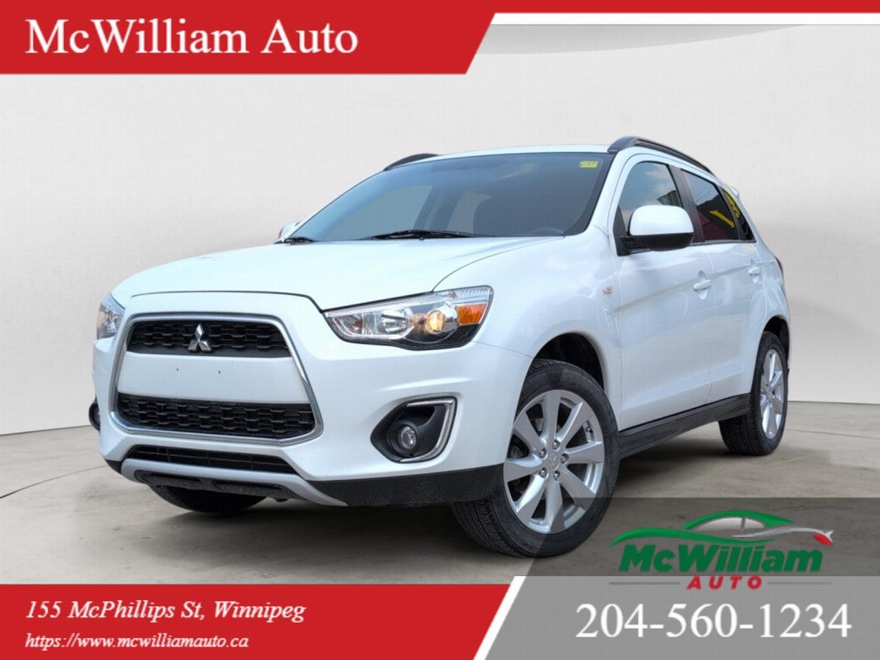 <br>At McWilliam Auto, we operate as a one-price dealership. Our vehicles are competitively priced from the start to offer exceptional value and a transparent buying experience. All vehicle prices are firm and non-negotiable.in.<br><br>MECHANICAL / PERFORMANCE<br><br>2.0L 4-Cylinder Engine<br>Continuously Variable Transmission (CVT)<br>Mitsubishi All-Wheel Control (AWC)<br>Independent Front Suspension<br>Multi-Link Rear Suspension<br>Electric Power Steering<br>4-Wheel Disc Brakes<br>Anti-Lock Braking System (ABS)<br>Active Stability Control<br>Traction Control System<br>Cruise Control<br><br>SAFETY<br><br>Front Air Bags<br>Front Seat-Mounted Side Air Bags<br>Side Curtain Air Bags<br>Active Stability Control<br>Traction Control System<br>Brake Assist<br>Hill Start Assist<br>Tire Pressure Monitoring System<br>LATCH Child Seat Anchors<br>Rear Child Safety Locks<br>Automatic Headlights<br><br>TECHNOLOGY / INFOTAINMENT<br><br>Touchscreen Infotainment System<br>Bluetooth Hands-Free Calling<br>Bluetooth Audio Streaming<br>USB Input<br>Auxiliary Audio Input<br>AM/FM/CD Audio System<br>Steering Wheel Audio Controls<br>Voice Recognition<br>Multi-Information Display<br>12V Power Outlet<br><br>COMFORT / INTERIOR<br><br>Heated Front Seats<br>Cloth Interior<br>Automatic Climate Control<br>Power Windows<br>Power Door Locks<br>Power Heated Mirrors<br>Tilt and Telescopic Steering Wheel<br>60/40 Split Folding Rear Seats<br>Front Center Armrest<br>Front and Rear Cup Holders<br>Keyless Entry<br><br>EXTERIOR / STYLING<br><br>16-Inch Alloy Wheels<br>Body-Colour Exterior Mirrors<br>Body-Colour Door Handles<br>Fog Lights<br>Rear Privacy Glass<br>Rear Roof Spoiler<br>Rear Window Wiper<br>Rear Window Defroster<br>Halogen Headlights<br><br>OFF ROAD / CAPABILITY<br><br>Mitsubishi All-Wheel Control (AWC)<br>Hill Start Assist<br>Active Stability Control<br>Traction Control System<br><br>DEALER PERMIT No. 4611<br>Stock Number#4972<br>McWilliam Auto, 155 McPhillips Street, Winnipeg MB<br><br>IMPORTANT DISCLAIMER: This vehicle is a used vehicle, all the features and information may not be accurate from the descriptions above, please check the vehicle in person and confirm for your self.