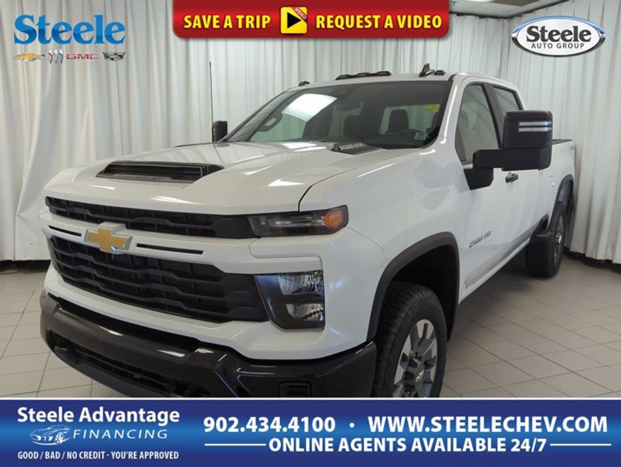 Built to handle hard work with confidence, the 2026 Chevrolet Silverado 2500 Custom delivers heavy-duty capability in a clean, professional package. Finished in White with a Black interior, this four-door pickup combines a 6.6L gas V8 engine, automatic transmission, and four-wheel drive for dependable strength in Dartmouth and beyond.At Steele Chevrolet Buick GMC, this 2026 Chevrolet Silverado 2500 Custom stands out for buyers who want straightforward power and practical function. Its bold truck stance, roomy cab layout, and durable heavy-duty design make it a smart choice for towing, hauling, jobsite travel, and everyday driving in all kinds of Canadian conditions.FEATURES OF THE Silverado 2500 CustomWhite exterior with Black interiorFour-door cab for easy accessAutomatic transmission for simple operationPower outlet adds cabin convenienceTRUCK FEATURESHeavy-duty pickup built for demanding tasksFour-wheel drive supports rough road tractionGas V8 delivers strong pulling powerDurable truck design suits work useADVANCED SAFETY FEATURESFour-wheel drive adds all-surface confidenceLarge truck design supports road presenceAutomatic transmission helps smooth vehicle controlHeavy-duty build inspires confident daily drivingPERFORMANCE AND EFFICIENCY6.6L gas V8 delivers robust powerAutomatic transmission supports steady performanceFour-wheel drive boosts capability year-roundHeavy-duty engineering suits towing and haulingCOMFORT AND CONVENIENCEFour doors improve passenger entrySpacious cabin supports daily practicalityPower outlet helps charge devicesBlack interior offers clean appearanceTECHNOLOGY AND CONNECTIVITYPower outlet supports mobile device chargingClear cabin layout promotes easy useDriver-focused controls support quick accessPractical design keeps essentials within reachCARGO SPACEPickup bed supports large cargo needsHeavy-duty format suits equipment transportCab and bed balance work utilityIdeal for tools and suppliesWHAT OTHER OWNERS LIKEStrong V8 power for hard workFour-wheel drive for added confidenceUseful heavy-duty capability every daySimple, practical truck-focused designThe 2026 Chevrolet Silverado 2500 Custom is made for drivers who need real capability without unnecessary fuss. The 6.6L gas V8 is well known for delivering the kind of strong, dependable performance truck owners want when the workday gets serious. Paired with an automatic transmission, it offers smooth operation whether you are heading to a jobsite, towing equipment, or driving through town.Its four-wheel-drive system adds confidence when weather and road conditions change, which is a real advantage for drivers in Nova Scotia. Rain, snow, gravel, and uneven surfaces are easier to handle when a truck is built with the traction and strength expected from a heavy-duty Silverado. This setup helps make the 2026 Chevrolet Silverado 2500 Custom a practical fit for both commercial and personal use.Inside, the Black interior keeps the cabin looking clean and purposeful. The four-door layout also makes access easier for passengers and gear, adding flexibility to a truck that is meant to work hard. A power outlet brings extra day-to-day usefulness, especially for charging devices or powering small essentials while on the move.On the outside, the White finish gives this truck a crisp, professional appearance that looks right at home on a worksite, in a driveway, or on the road around Dartmouth. The overall design of the 2026 Chevrolet Silverado 2500 Custom reflects the proven heavy-duty character that truck shoppers continue to value: strength, space, and straightforward capability.For drivers shopping at Steele Chevrolet Buick GMC, this truck offers the essentials that matter most: V8 power, automatic ease, four-wheel-drive confidence, and practical utility. If your next pickup needs to be ready for demanding tasks while still offering comfort and everyday usability, this Silverado 2500 Custom is ready to deliver.This 2026 Chevrolet Silverado 2500 Customs VIN is: 2GC4KME73T1215891 .