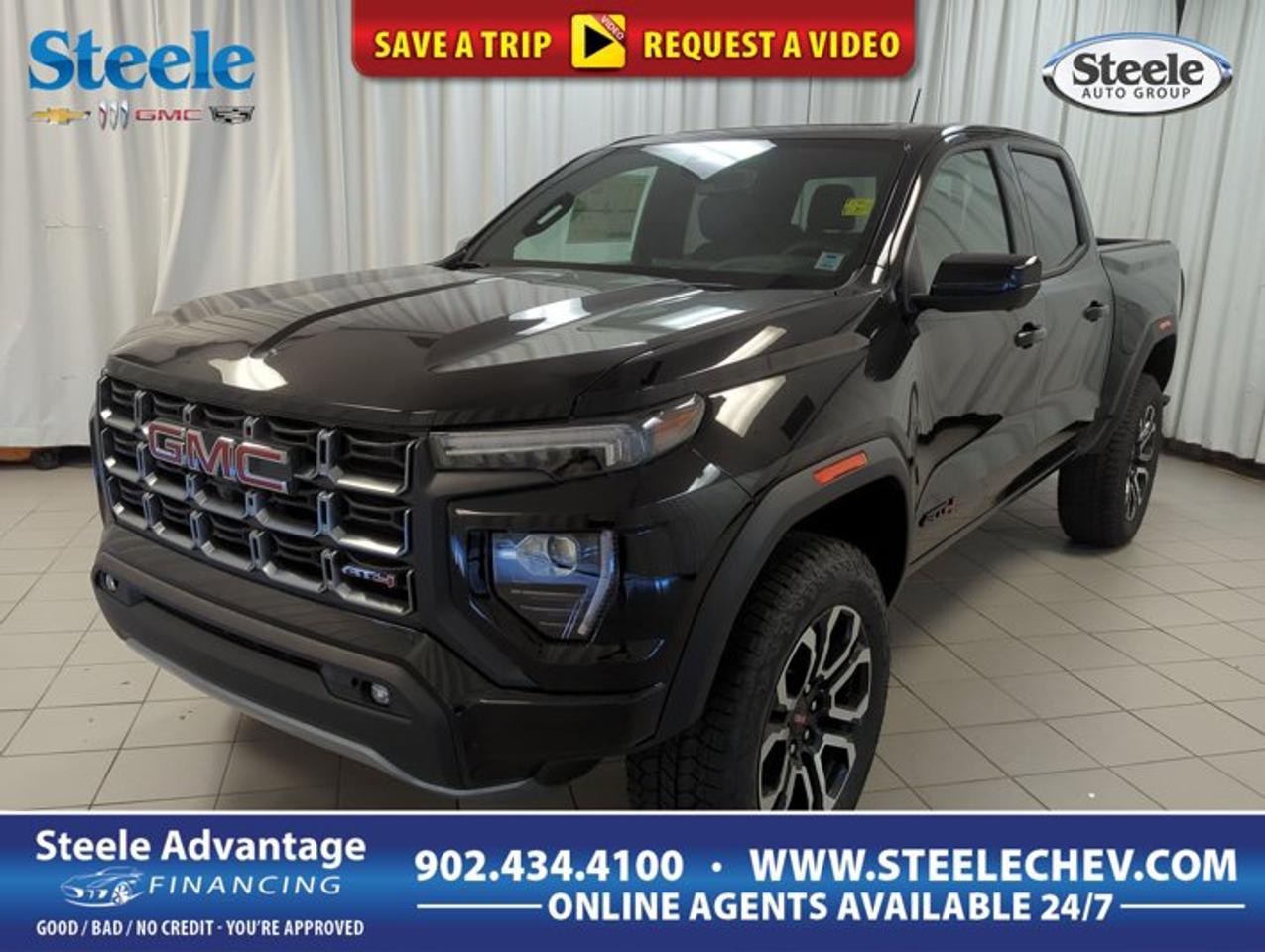 Built for drivers who want real truck capability with modern comfort, the 2026 GMC Canyon AT4 is ready for work, travel, and daily life in Dartmouth. Finished in Black with a Black interior, this four-door midsize pickup brings confident style, a strong turbocharged 2.7-litre gas engine, automatic transmission, and four-wheel drive.At Steele Chevrolet Buick GMC, this 2026 GMC Canyon AT4 stands out with a bold stance and the kind of strength truck buyers expect from GMC. Its 4-door layout adds easy access for passengers and gear, while the 4-wheel-drive system helps you stay in control on rough roads, wet pavement, and changing Maritime weather.FEATURES OF THE Canyon AT4Black exterior with bold truck presenceBlack interior with practical modern layoutAutomatic transmission for smooth daily drivingFour-wheel drive for added tractionTRUCK FEATURESMidsize pickup built for versatile tasksFour-door cab adds everyday practicalityTurbo power supports hauling and towingPickup box ready for useful cargoADVANCED SAFETY FEATURESAdaptive Cruise Control helps manage distanceFour-wheel drive aids slippery-road confidenceElevated truck view supports road awarenessStrong body design supports secure travelPERFORMANCE AND EFFICIENCYTurbocharged 2.7-litre four-cylinder gas engineAutomatic transmission delivers smooth power shiftsFour-wheel drive boosts all-surface capabilityBalanced strength for work and travelCOMFORT AND CONVENIENCEFour doors make cabin access easierSpacious cabin suits daily driving needsPractical layout keeps controls closeComfortable ride for work or weekendsTECHNOLOGY AND CONNECTIVITYAdaptive Cruise Control adds driving easeDriver-focused controls support simple operationClear instrument layout aids quick checksModern truck design feels intuitive dailyCARGO SPACEPickup bed handles gear and suppliesCabin offers room for personal itemsFlexible truck design supports active lifestylesUseful space for workday essentialsWHAT OTHER OWNERS LIKEStrong turbo power for confident accelerationFour-wheel drive for year-round confidencePractical size for city and trailsComfortable cabin with useful truck versatilityThe 2026 GMC Canyon AT4 is a smart choice for drivers who want a pickup that feels capable without being too large to manage every day. Its turbocharged gas I4 2.7-litre engine gives this truck strong motivation for merging, passing, and handling heavier tasks, while the automatic transmission keeps the drive smooth and easy in traffic or on the highway.This GMC pickup also delivers the flexibility many buyers want in a modern truck. The four-door design makes it easy to bring family, friends, or co-workers along, and it helps when loading smaller items inside the cabin. Outside, the bed is ready for tools, outdoor gear, and weekend project supplies.With four-wheel drive, this truck is well suited to Canadian conditions. Snow, rain, gravel, and uneven roads are easier to handle when extra traction is available. Adaptive Cruise Control adds welcome convenience on longer drives by helping maintain a set following distance, making highway travel feel more relaxed.For drivers shopping at Steele Chevrolet Buick GMC in Dartmouth, this 2026 GMC Canyon AT4 offers a strong mix of everyday usability, truck toughness, and modern confidence. The Black exterior gives it a clean, assertive look, while the Black interior keeps the cabin simple, durable, and ready for the demands of busy life.This 2026 GMC Canyon AT4s VIN is: 1GTP2DEK7T1280427 .