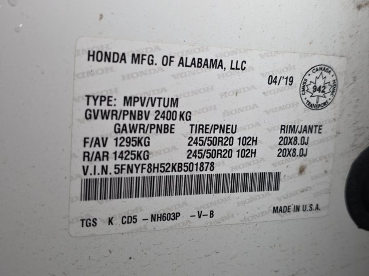 2019 Honda Passport EX-L Photo