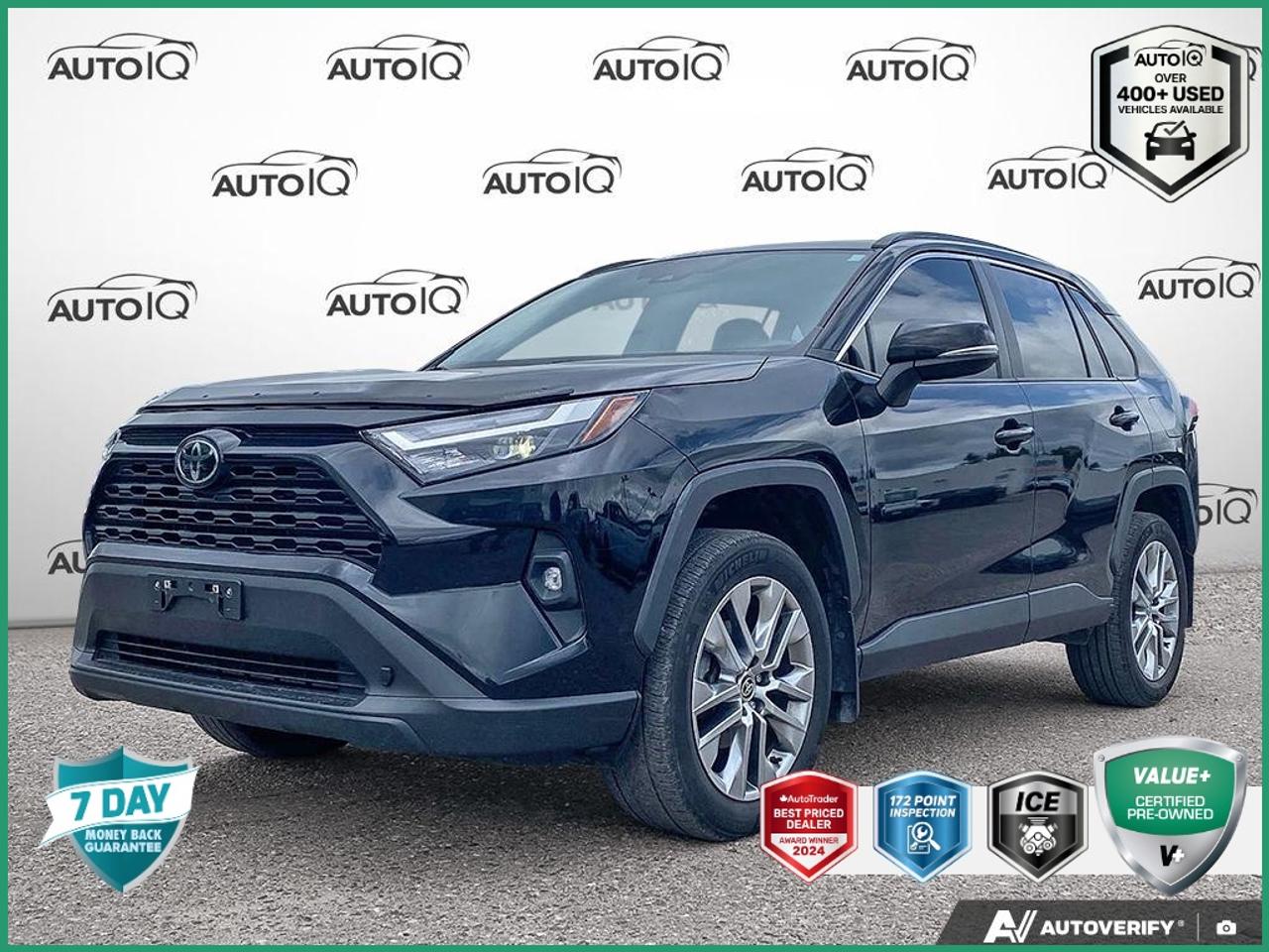 CARFAX Canada No Reported Accidents Odometer is 27396 kilometers below market average!<br>AWD, Black w/SofTex Seat Trim, Alloy wheels, Apple CarPlay/Android Auto, Automatic temperature control, Exterior Parking Camera Rear, Front dual zone A/C, Front reading lights, Heated front seats, Heated steering wheel, Outside temperature display, Panic alarm, Passenger door bin, Power driver seat, Power moonroof, RAV4 XLE Grade, Rear window defroster, Remote keyless entry, Speed control, Split folding rear seat, Steering wheel mounted audio controls, Telescoping steering wheel, Tilt steering wheel.<br><br>Midnight Black Metallic<br>2022 Toyota RAV4 XLE<br>4D Sport Utility 2.5L 4-Cylinder DOHC 8-Speed Automatic AWD<p> </p>

<h4>VALUE+ CERTIFIED PRE-OWNED VEHICLE</h4>

<p>
- 36-point Provincial Safety Inspection<br>
- 172-point inspection combined mechanical, aesthetic, functional inspection including a vehicle report card<br>
- Warranty: 30 Days or 1500 KMS on mechanical safety-related items and extended plans are available<br>
- Complimentary CARFAX Vehicle History Report<br>
- 2X Provincial safety standard for tire tread depth<br>
- 2X Provincial safety standard for brake pad thickness<br>
- 7 Day Money Back Guarantee*<br>
- Market Value Report provided<br>
- Complimentary 3 months SIRIUS XM satellite radio subscription on equipped vehicles<br>
- Complimentary wash and vacuum<br>
- Vehicle scanned for open recall notifications from manufacturer
</p>

<p>SPECIAL NOTE: This vehicle is reserved for AutoIQs retail customers only. Please, No dealer calls. Errors & omissions excepted.</p>

<p>*As-traded, specialty or high-performance vehicles are excluded from the 7-Day Money Back Guarantee Program (including, but not limited to Ford Shelby, Ford mustang GT, Ford Raptor, Chevrolet Corvette, Camaro 2SS, Camaro ZL1, V-Series Cadillac, Dodge/Jeep SRT, Hyundai N Line, all electric models)</p>