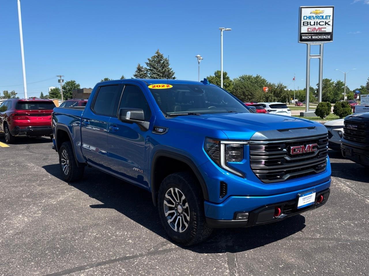 2022 GMC Sierra 1500 AT4 Used 2022 5 Passenger Diesel Powered Crew Cab 4X4 Truck with Heated and Ventilated Front Seats, Heated Steering Wheel, Adaptive Cruise Control, Power Sunroof and a 13.4 Diagonal Touchscreen Radio with Photo