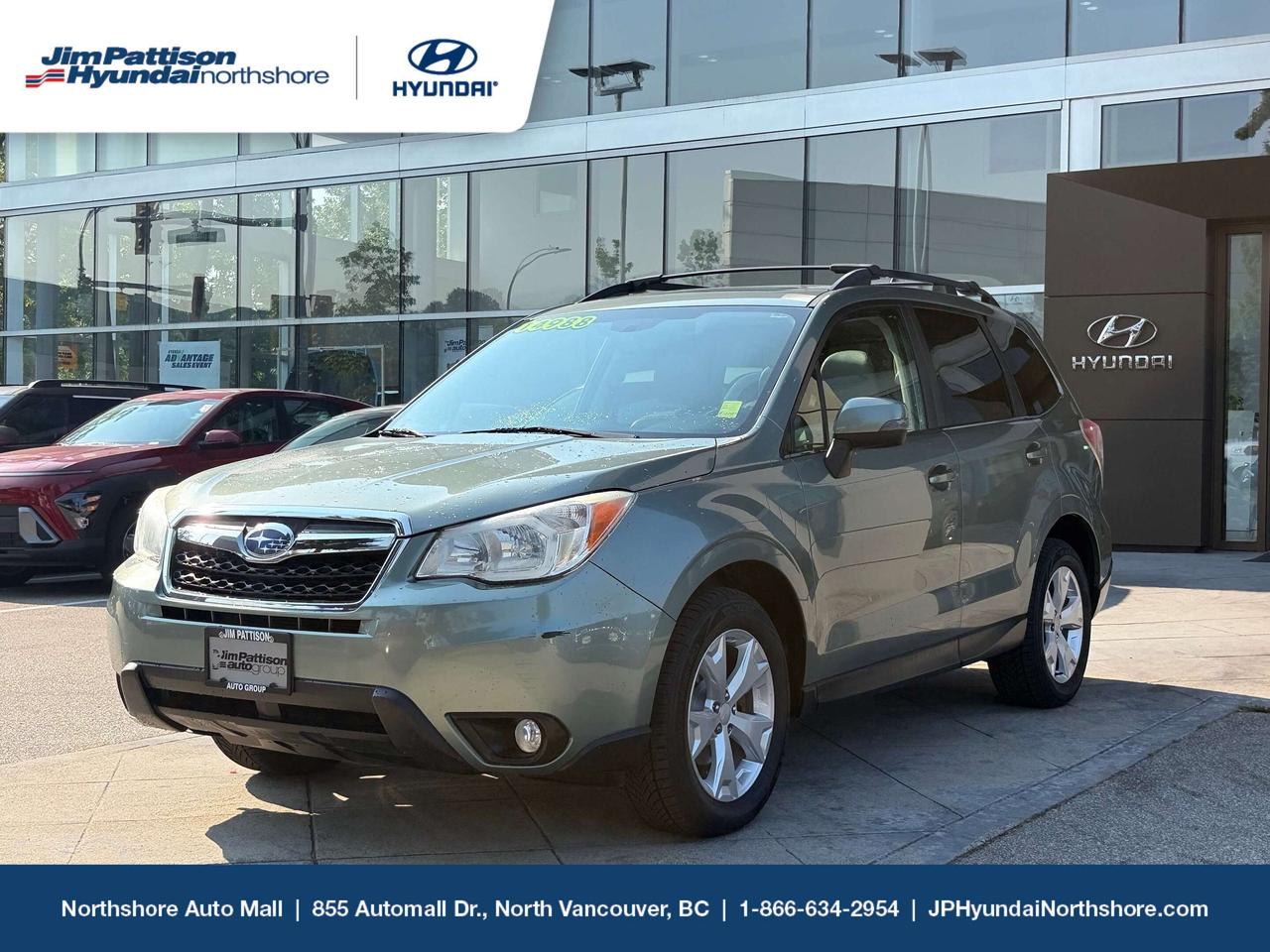 Discover the perfect combination of versatility, reliability, and all-weather confidence with this 2014 Subaru Forester 2.5i Touring. Built with Subarus legendary Symmetrical All-Wheel Drive and fuel-efficient 2.5L BOXER&reg; engine, this Forester is ready to tackle everything from daily commutes to weekend adventures across British Columbia.

This well-maintained SUV offers a spacious and comfortable interior with room for five passengers and generous cargo capacity, making it an excellent choice for families, outdoor enthusiasts, or anyone looking for a practical and dependable vehicle. 

Price includes dealer administration fee ($595) and VSA transaction levy ($10). Finance placement fee ($595) if applicable, GST and PST are additional. D#6700