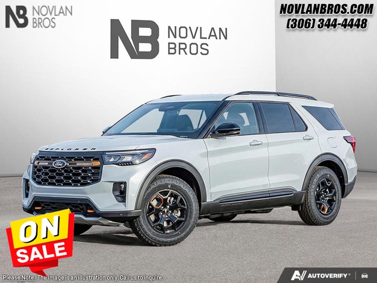 <b>Cooled Seats,  BlueCruise,  Navigation,  B&O Audio,  360 Camera!</b><br> <br> Check out our great inventory of new vehicles at Novlan Brothers!<br> <br>Offering a smooth and controlled ride with plenty of room for you and yours, this 2026 Ford Explorer is a fantastic family SUV.<br> <br>This Ford Explorer is the ultimate lifestyle vehicle with plenty of style and space for all of your passengers and cargo. It has the hauling capabilities of a midsize SUV combined with strong off-road capabilities. Whether your next family adventure is to the grocery store or over a high mountain pass, the Ford Explorer was built to get you there with ease.<br> <br>This Space White Metallic SUV has a 10 Speed Automatic transmission and is powered by a 300HP 2.3L 4 Cylinder Engine. <br> <br> Our Explorers trim level is Tremor. This new Tremor trim is ready for your off-roading adventures, a limited slip differential, skid plates and other bespoke upgrades, and additional standard features such as BlueCruise 1.2, inbuilt navigation, Bang & Olufsen audio, an aerial view camera system and a heated steering wheel. Also standard include 20 aluminum wheels, FordPass Connect 5G mobile hotspot internet access, adaptive cruise control, smart device remote engine start, and a power liftgate for rear cargo access. On the inside, occupants are treated to ventilated and heated front seats, voice-activated dual-zone climate control, and a 13.2-inch infotainment screen with wireless Apple CarPlay and Android Auto. Safety features also include lane keep assist with lane departure warning, collision mitigation, automatic emergency braking, evasion assist, and rear parking sensors. This vehicle has been upgraded with the following features: Cooled Seats, BlueCruise, Navigation, B&O Audio, 360 Camera, Remote Start, Heated Steering Wheel.<br><br> View the original window sticker for this vehicle with this url <b><a href=http://www.windowsticker.forddirect.com/windowsticker.pdf?vin=1FMUK8JH5TGC07778 target=_blank>http://www.windowsticker.forddirect.com/windowsticker.pdf?vin=1FMUK8JH5TGC07778</a></b>.<br> <br>To apply right now for financing use this link: <a href=http://novlanbros.com/credit/ target=_blank>http://novlanbros.com/credit/</a><br> <br/>Weve discounted this vehicle $5547. Total rebate of $1000 is reflected in the price. 5.49% financing for 84 months. <br> Payments from <b>$861.66</b> monthly with $0 down for 84 months @ 5.49% APR O.A.C. ( Plus applicable taxes - Plus applicable fees ). Incentives expire 2026-08-31. See dealer for details. <br><br><br> Come by and check out our fleet of 20+ used cars and trucks and 100+ new cars and trucks for sale in Paradise Hill.  o~o