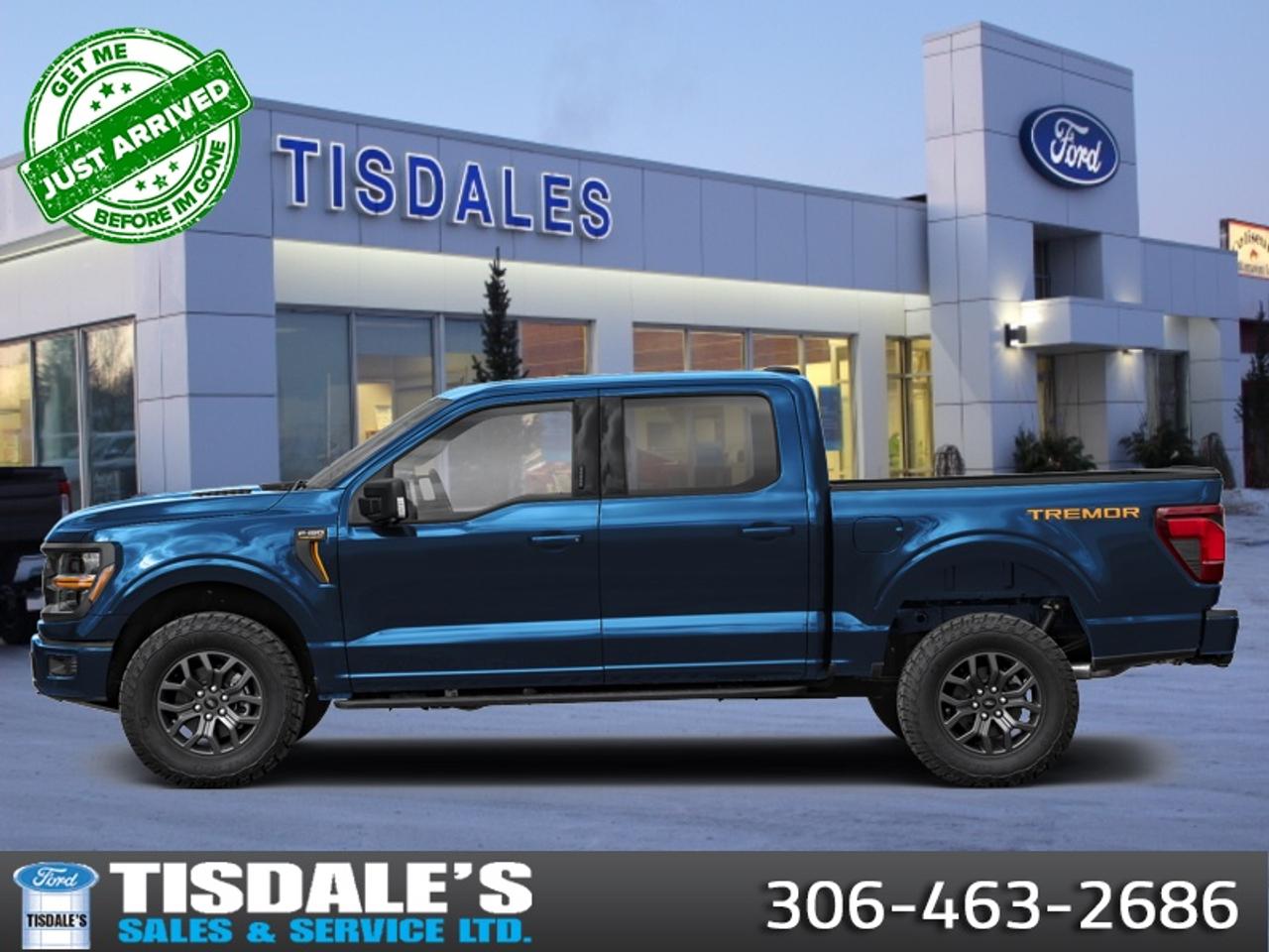 <b>Leather Seats, Sunroof, Tow Package!</b><br> <br> Check out the large selection of new Fords at Tisdales today!<br> <br>The 2026 Ford F-150 brings unmatched capability, advanced innovation and bold design to the full-size pickup segment.<br> <br>The 2026 Ford F-150 combines proven leadership in toughness with smart innovation to deliver a truck built for real-world demands. Inside, the cabin features refined materials, intuitive tech and comfortable seating to support both driver and passengers on every journey. With its strong presence, flexible design and Fords legacy of dependability, the F-150 is ready for whatever work or play you throw its way.<br> <br>This Antimatter Blue Metallic Crew Cab 4X4 pickup has an Automatic transmission and is powered by a 382HP 3.5L V6 Cylinder Engine. <br> <br> Our F-150s trim level is Tremor. Engineered for relentless off-road capability, this rugged truck features an advanced off-road suspension, three protective skid plates, heavy-duty front and rear tow hooks, functional running boards, and striking dark matte finish alloy wheels wrapped in all-terrain tires. Inside, the adventure-ready cabin offers heated unique sport cloth front seats with power lumbar support, integrated upfitter switches for aftermarket accessories, power adjustable pedals, and a leatherette steering wheel. Premium comfort and tech surround you thanks to voice-activated dual-zone automatic air conditioning, keyfob remote start, and a powerful eight-speaker B&O sound system by Bang & Olufsen tied to a 12-inch SYNC 4 display with connected navigation and wireless smartphone integration. You can explore unmapped terrain or cruise the highway with ultimate confidence provided by a full aerial view camera system, BlueCruise driving technology, adaptive cruise control with stop-and-go, and a comprehensive forward and reverse sensing system. This vehicle has been upgraded with the following features: Leather Seats, Sunroof, Tow Package.<br><br> View the original window sticker for this vehicle with this url <b><a href=http://www.windowsticker.forddirect.com/windowsticker.pdf?vin=1FTFW4L88TFB42101 target=_blank>http://www.windowsticker.forddirect.com/windowsticker.pdf?vin=1FTFW4L88TFB42101</a></b>.<br> <br>To apply right now for financing use this link: <a href=http://www.tisdales.com/shopping-tools/apply-for-credit.html target=_blank>http://www.tisdales.com/shopping-tools/apply-for-credit.html</a><br> <br/><br>Tisdales is not your standard dealership. Sales consultants are available to discuss what vehicle would best suit the customer and their lifestyle, and if a certain vehicle isnt readily available on the lot, one will be brought in. o~o