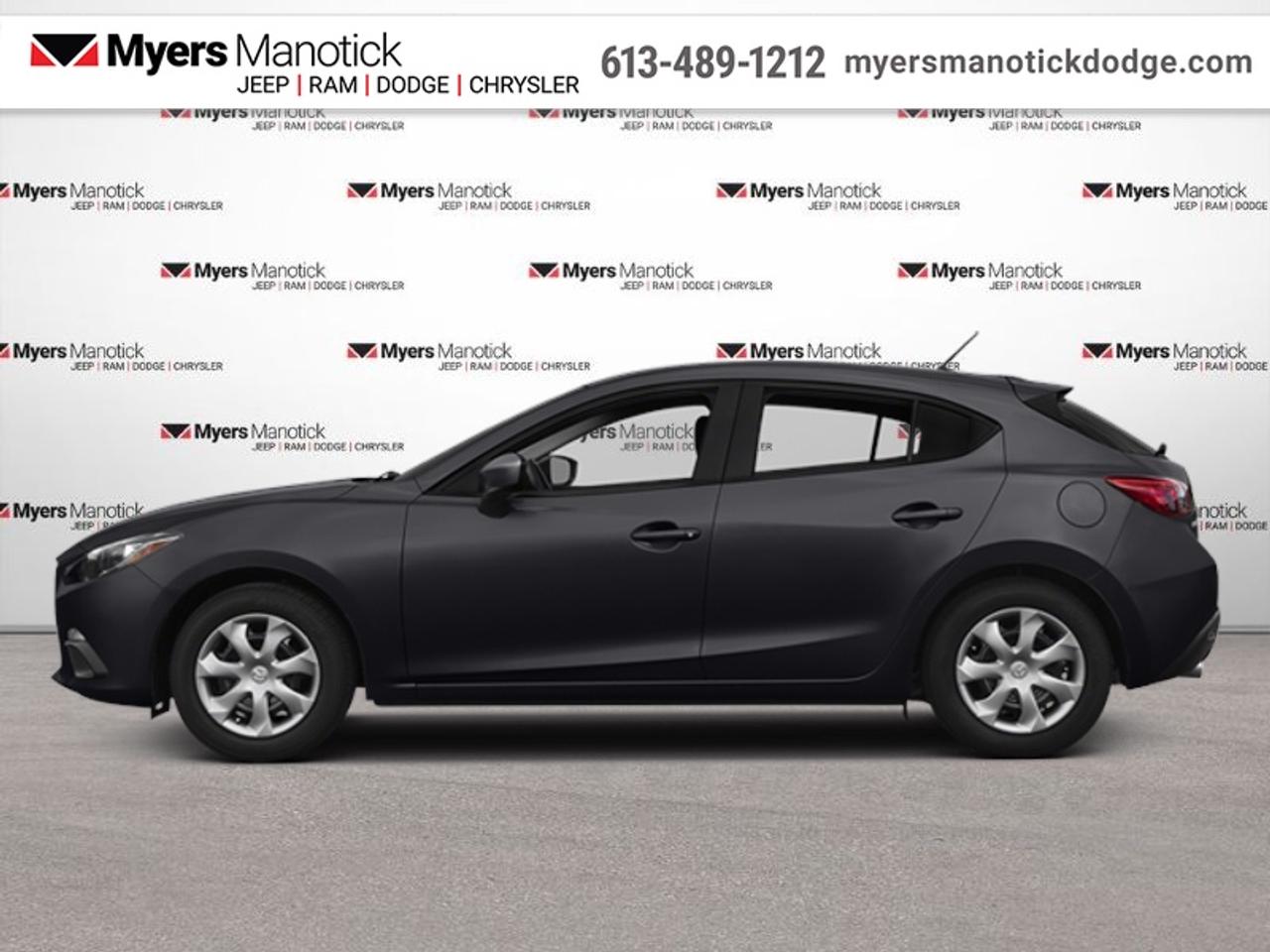 <b>Rear View Camera,  Air Conditioning,  Steering Wheel Audio Control,  Aluminum Wheels,  Power Windows!</b><br> <br> The 2014 Mazda 3 is edgy with new styling, a host of infotainment and tech features, and reworked engines. - motortrend.com This 2014 Mazda Mazda3 is fresh on our lot in Manotick.<br> <br>The 2014 Mazda 3 marks the third generation of the compact car favorite. In this redesign, Mazda set out to preserve the cars traditional strengths -- including its everyday practicality, choice of sedan and hatchback body styles and fun-to-drive nature -- while simultaneously improving refinement.<br> <br>This sedan has 209,139 km. Its Gray in colour and is completely accident free based on the <a href=https://vhr.carfax.ca/?id=rn5H9l1eznFQcKVedFycUNohYrsbT2wN target=_blank>CARFAX Report</a>. It has an Automatic transmission and is powered by a smooth engine. This vehicle has been upgraded with the following features: Rear View Camera, Air Conditioning, Steering Wheel Audio Control, Aluminum Wheels, Power Windows, Power Doors, Cruise Control.<br> <br>To apply right now for financing use this link: <a href=https://CreditOnline.dealertrack.ca/Web/Default.aspx?Token=3206df1a-492e-4453-9f18-918b5245c510&Lang=en target=_blank>https://CreditOnline.dealertrack.ca/Web/Default.aspx?Token=3206df1a-492e-4453-9f18-918b5245c510&Lang=en</a><br> <br/><br>If youre looking for a Dodge, Ram, Jeep, and Chrysler dealership in Ottawa that always goes above and beyond for you, visit Myers Manotick Dodge today! Were more than just great cars. We provide the kind of world-class Dodge service experience near Kanata that will make you a Myers customer for life. And with fabulous perks like extended service hours, our 30-day tire price guarantee, the Myers No Charge Engine/Transmission for Life program, and complimentary shuttle service, its no wonder were a top choice for drivers everywhere. Get more with Myers! <br>*LIFETIME ENGINE TRANSMISSION WARRANTY NOT AVAILABLE ON VEHICLES WITH KMS EXCEEDING 140,000KM, VEHICLES 8 YEARS & OLDER, OR HIGHLINE BRAND VEHICLE(eg. BMW, INFINITI. CADILLAC, LEXUS...)<br> Come by and check out our fleet of 20+ used cars and trucks and 50+ new cars and trucks for sale in Manotick.  o~o