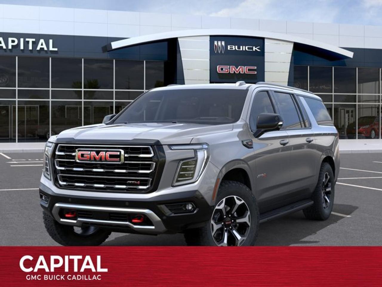 This 2026 GMC Yukon XL in Sterling Metallic is equipped with 4WD and Gas V8 6.2L/ engine.The GMC Yukon is designed with power and purpose. Bold exterior styling cues and refined details give it an unmistakable presence on the road. From its three-dimensional grille, advanced lighting and stylish wheels to its active grille shutters, rainsense front wipers and hidden rear wiper, youll find innovative features both inside and out. With seating for up to nine, premium materials and inspiring capability, this SUV offers a perfect blend of craftsmanship, comfort and functionality. The interior features optional heated and ventilated seats, heated steering wheel, a quiet cabin, keyless open and start and climate controls. Not to mention the innovative seating and storage, from third-row power fold flat seats and second-row power-release fold and tumble seats to a large center console, articulating screen with hidden storage and 1113 L /39.3 cu. ft. (XL model; Yukon 433 L /15.3 cu. ft.) of cargo space behind the third row. The Yukon comes with 5.3L V-8 EcoTec3 Engine, can tow up to 3856 KG (8500 LB.) And to deliver a refined, solid and smooth drive, youll find hydraulic mounts, improved handling and automatic locking rear differential. Technology and infotainment innovations let you stay conveniently connected and in control, with features like multiple USB ports and an 8-inch infotainment system with available navigation. Not to mention a customizable driver information center, rear vision camera, rear seat reminder and access to the myGMC app. This SUV is equipped with an array of available advanced safety features to help prepare you for the unexpected, including available forward collision alert, low speed forward automatic braking, front and rear park assist, and much more.Check out this vehicles pictures, features, options and specs, and let us know if you have any questions. Helping find the perfect vehicle FOR YOU is our only priority.P.S...Sometimes texting is easier. Text (or call) 306-801-9090 for fast answers at your fingertips!Dealer License #914248Disclaimer: All prices are plus taxes & fees. See dealer for Details. Dealer Permit # 914248 See dealer for Details.