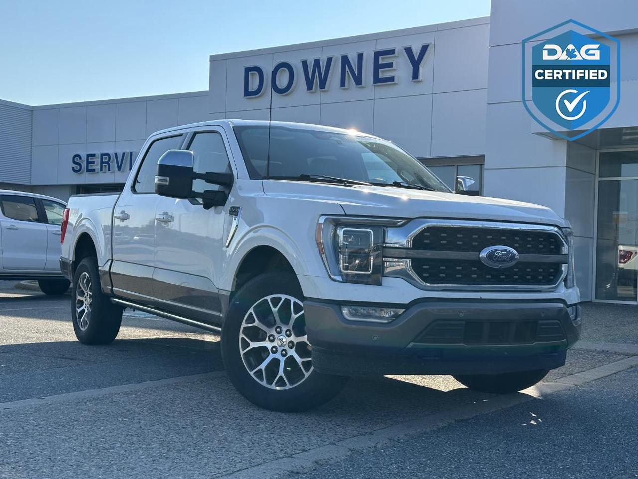 400 horsepower, 410 lb-ft of torque, and a 5.0L V8 make this 2023 Ford F-150 King Ranch a premium full-size truck that delivers serious capability with luxury-level comfort. Paired with a 10-speed automatic transmission and 4WD, this is the kind of F-150 that can handle the workweek and still feel right at home on a long road trip.

The naturally aspirated 5.0L V8 delivers strong, predictable power and impressive low-end torque, while the 10-speed transmission keeps it in the ideal power range for acceleration, highway driving, towing, and hauling. The 4WD system provides the traction you want for Canadian winters, rough roads, boat launches, job sites, and weekend adventures. Towing capacity varies with equipment, axle ratio, and payload, so the exact rating should be confirmed for this specific truck.

The King Ranch takes the F-150 well into premium territory with distinctive King Ranch styling, premium leather-trimmed seating, heated and ventilated front seats, heated steering wheel, power-adjustable seats with memory, dual-zone automatic climate control, remote start, keyless entry, push-button start, and a spacious SuperCrew cabin with excellent room for passengers.

Technology is a major highlight, with Fords SYNC 4 system, large touchscreen display, digital productivity screen, wireless Apple CarPlay and Android Auto, Bluetooth connectivity, USB connectivity, wireless charging, FordPass Connect, and available premium audio. Depending on the equipment on this particular truck, advanced options such as the 360-degree camera and Ford Co-Pilot360 Active 2.0 with BlueCruise and Active Park Assist were available.

Safety features include Pre-Collision Assist with Automatic Emergency Braking, Blind Spot Information System with Trailer Coverage, Lane Keeping System, Rear Cross-Traffic Alert, Auto High-Beam Headlamps, and a comprehensive suite of driver-assistance technologies. Available camera and parking systems add even more confidence when manoeuvring a truck of this size.

The exterior combines the unmistakable presence of the F-150 with exclusive King Ranch styling, premium wheels, LED lighting, chrome accents, power-folding trailer tow mirrors, and the versatile 5.5-foot box. The SuperCrew configuration provides exceptional rear-seat space while the box gives you plenty of room for tools, equipment, recreational gear, or everyday cargo.

This 2023 F-150 King Ranch brings together everything buyers love about the F-Series, V8 power, 4WD capability, impressive towing potential, premium materials, advanced technology, and a level of comfort that makes it just as enjoyable on the highway as it is on the job site. Its a truck thats built to work, but doesnt make you sacrifice luxury to do it.

Why buy from Downey Ford? GREAT QUESTION!! Heres why: Market Value Pricing provides the most competitive prices on all our pre-owned vehicles, all the time! Downey Ford is the largest volume Ford dealership in the Maritimes. Every Pre-Owned Vehicle comes with New Wipers, New In-Cabin Filter, New Engine Air Filter, Plus Plus Plus.

Reconditioning our pre-owned inventory is a source of pride for us! A basic motor vehicle inspection and a quick wash just isnt good enough for our customers. We complete an extremely thorough process, both mechanically and cosmetically, before it meets our standards. Our mechanical inspection covers 100+++ components including the Engine, Electrical System, Suspension, Transmission, Brakes, Frame, and regular maintenance servicing. Our cosmetic reconditioning is elite and includes Shampooing of Carpet, Acid Wash of Rims, Dressing of Tires, Engine Detail, and a Multi-stage Polish.

Here are some other extras we are happy to offer at no charge to you: Vehicle History Report, Accident / Damage Report, Stolen Vehicle Report, Lien Search Report, Credit Report Review and Counseling, Free Trade-In Appraisals, Relaxed Low Pressure Sales Experience, Finance Pre-Approval Service, Service Departments covering ALL of Southern New Brunswick, Delivery Services to all of Canada, Multiple Chartered Bank Financing Sources, Multiple Vehicle Protection Products available, Multiple Loan Protection Products available, and a Pet-Friendly Facility. Feel free to bring Bingo with you.

We want to EARN your business and hope to speak with you soon. Our knowledgeable and friendly sales staff are here to ensure a seamless and enjoyable car-buying experience. Call us at 506-632-6000 to book your test drive today and discover why Downey Ford is the trusted choice for so many.