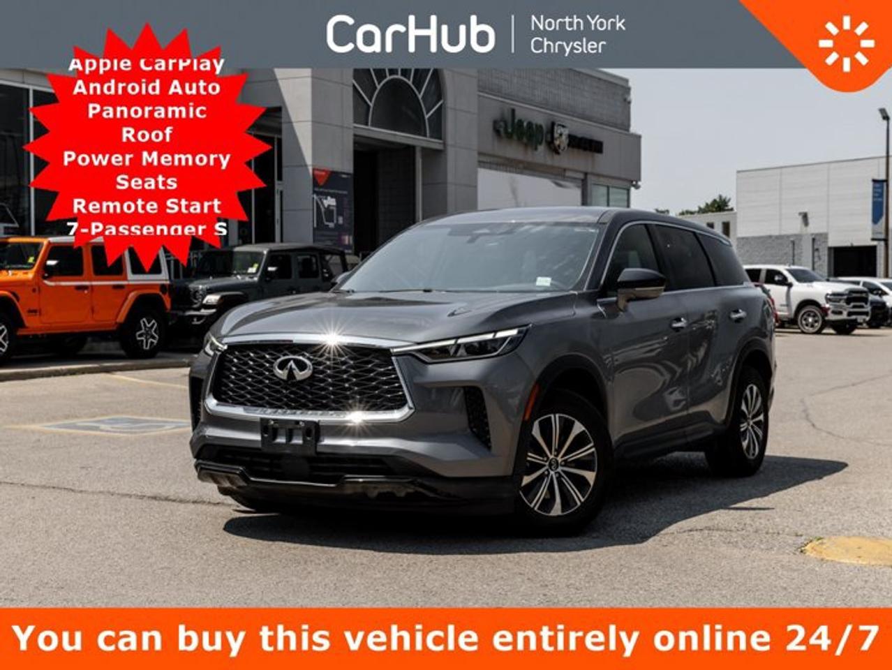 Used 2024 Infiniti QX60 PURE Apple CarPlay Android Auto Panoramic Roof Power Memory Seats Remote Start 7-Passenger Seats for sale in Thornhill, ON