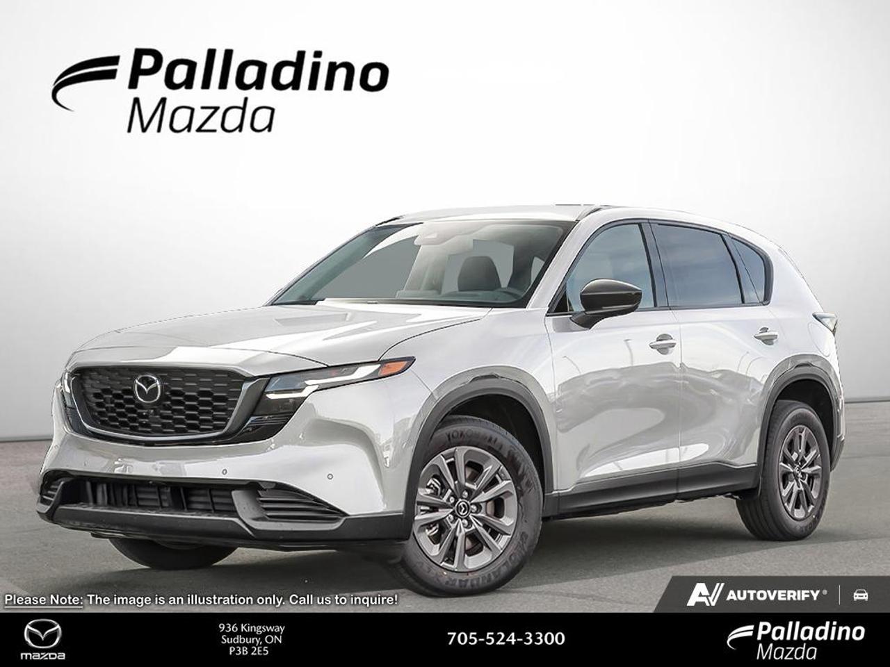 Discover the 2026 Mazda CX-5 GX at Palladino Mazda in Greater Sudbury. This brand new SUV blends confident style, smart engineering, and everyday ease in one well-rounded package. Finished in White with a Black interior, the 2026 Mazda CX-5 GX is built for Canadian roads with standard all-wheel drive and a responsive 2.5 litre engine.

The 2026 Mazda CX-5 GX delivers a refined drive that feels composed in the city and steady on the highway. Its 6-Speed SKYACTIV Automatic transmission works smoothly with the 2.5L SKYACTIV-G DOHC 16-Valve I4 engine, while i-stop helps support fuel-saving performance in daily driving. This is a practical sport utility vehicle with the quality feel drivers expect from Mazda.

FEATURES OF THE CX-5 GX

»» Standard all-wheel drive for added confidence
»» 2.5 litre engine with smooth response
»» 6-speed automatic for easy daily driving
»» White exterior with Black interior finish

ADVANCED SAFETY FEATURES

»» All-wheel drive adds control in weather
»» Strong body structure supports occupant protection
»» Stable handling inspires confidence on roads
»» Clear outward visibility helps daily awareness

PERFORMANCE AND EFFICIENCY

»» 2.5 litre engine delivers smooth power
»» SKYACTIV automatic shifts with refined feel
»» i-stop system helps reduce fuel use
»» Balanced ride for city and highway

COMFORT AND CONVENIENCE

»» Spacious cabin suits daily family travel
»» Easy entry height for everyday use
»» Quiet ride adds comfort on commutes
»» Practical layout keeps controls close by

TECHNOLOGY AND CONNECTIVITY

»» Driver-focused design keeps information easy
»» Clear instrument layout supports quick checks
»» Modern engineering improves everyday usability
»» Smart cabin design feels intuitive

CARGO SPACE

»» Rear cargo area supports daily errands
»» Flexible space for groceries and gear
»» Wide opening helps loading larger items
»» Split-folding utility adds more versatility

WHAT OTHER OWNERS LIKE

»» Confident all-wheel drive in changing weather
»» Smooth ride with composed road manners
»» Useful cargo room for active lifestyles
»» Strong value with quality cabin feel

The 2026 Mazda CX-5 GX is a smart choice for drivers who want comfort, control, and proven utility without added complexity. Its brand new condition means you can enjoy the latest version of this popular Mazda SUV from day one. For shoppers in Greater Sudbury, this CX-5 GX at Palladino Mazda offers the right mix of capability, efficiency, and everyday practicality.

This 2026 Mazda CX-5 GXs VIN is: JM3KMAHA4T0178375 .

The advertised price is for financing only and applies exclusively to vehicles eligible for financing. Vehicles sold as-is are not eligible for financing and require full payment at purchase. All cash purchases of finance-eligible vehicles will be subject to an additional $2,501.00. This advertised price also does not include taxes and licensing fees. For as-is vehicles: the motor vehicle sold under this contract is being sold as-is and is not represented as being in road worthy condition, mechanically sound or maintained at any guaranteed level of quality.<p>Discover the 2026 Mazda CX-5 GX at Palladino Mazda in Greater Sudbury. This brand new SUV blends confident style</p>
<p> the 2026 Mazda CX-5 GX is built for Canadian roads with standard all-wheel drive and a responsive 2.5 litre engine.

The 2026 Mazda CX-5 GX delivers a refined drive that feels composed in the city and steady on the highway. Its 6-Speed SKYACTIV Automatic transmission works smoothly with the 2.5L SKYACTIV-G DOHC 16-Valve I4 engine</p>
<p> while i-stop helps support fuel-saving performance in daily driving. This is a practical sport utility vehicle with the quality feel drivers expect from Mazda.

FEATURES OF THE CX-5 GX

»» Standard all-wheel drive for added confidence
»» 2.5 litre engine with smooth response
»» 6-speed automatic for easy daily driving
»» White exterior with Black interior finish

ADVANCED SAFETY FEATURES

»» All-wheel drive adds control in weather
»» Strong body structure supports occupant protection
»» Stable handling inspires confidence on roads
»» Clear outward visibility helps daily awareness

PERFORMANCE AND EFFICIENCY

»» 2.5 litre engine delivers smooth power
»» SKYACTIV automatic shifts with refined feel
»» i-stop system helps reduce fuel use
»» Balanced ride for city and highway

COMFORT AND CONVENIENCE

»» Spacious cabin suits daily family travel
»» Easy entry height for everyday use
»» Quiet ride adds comfort on commutes
»» Practical layout keeps controls close by

TECHNOLOGY AND CONNECTIVITY

»» Driver-focused design keeps information easy
»» Clear instrument layout supports quick checks
»» Modern engineering improves everyday usability
»» Smart cabin design feels intuitive

CARGO SPACE

»» Rear cargo area supports daily errands
»» Flexible space for groceries and gear
»» Wide opening helps loading larger items
»» Split-folding utility adds more versatility

WHAT OTHER OWNERS LIKE

»» Confident all-wheel drive in changing weather
»» Smooth ride with composed road manners
»» Useful cargo room for active lifestyles
»» Strong value with quality cabin feel

The 2026 Mazda CX-5 GX is a smart choice for drivers who want comfort</p>
<p> and proven utility without added complexity. Its brand new condition means you can enjoy the latest version of this popular Mazda SUV from day one. For shoppers in Greater Sudbury</p>
<p> and everyday practicality.

This 2026 Mazda CX-5 GXs VIN is: JM3KMAHA4T0178375 .

The advertised price is for financing only and applies exclusively to vehicles eligible for financing. Vehicles sold as-is are not eligible for financing and require full payment at purchase. All cash purchases of finance-eligible vehicles will be subject to an additional $2</p>
<p>501.00. This advertised price also does not include taxes and licensing fees. For as-is vehicles: the motor vehicle sold under this contract is being sold as-is and is not represented as being in road worthy condition</p>