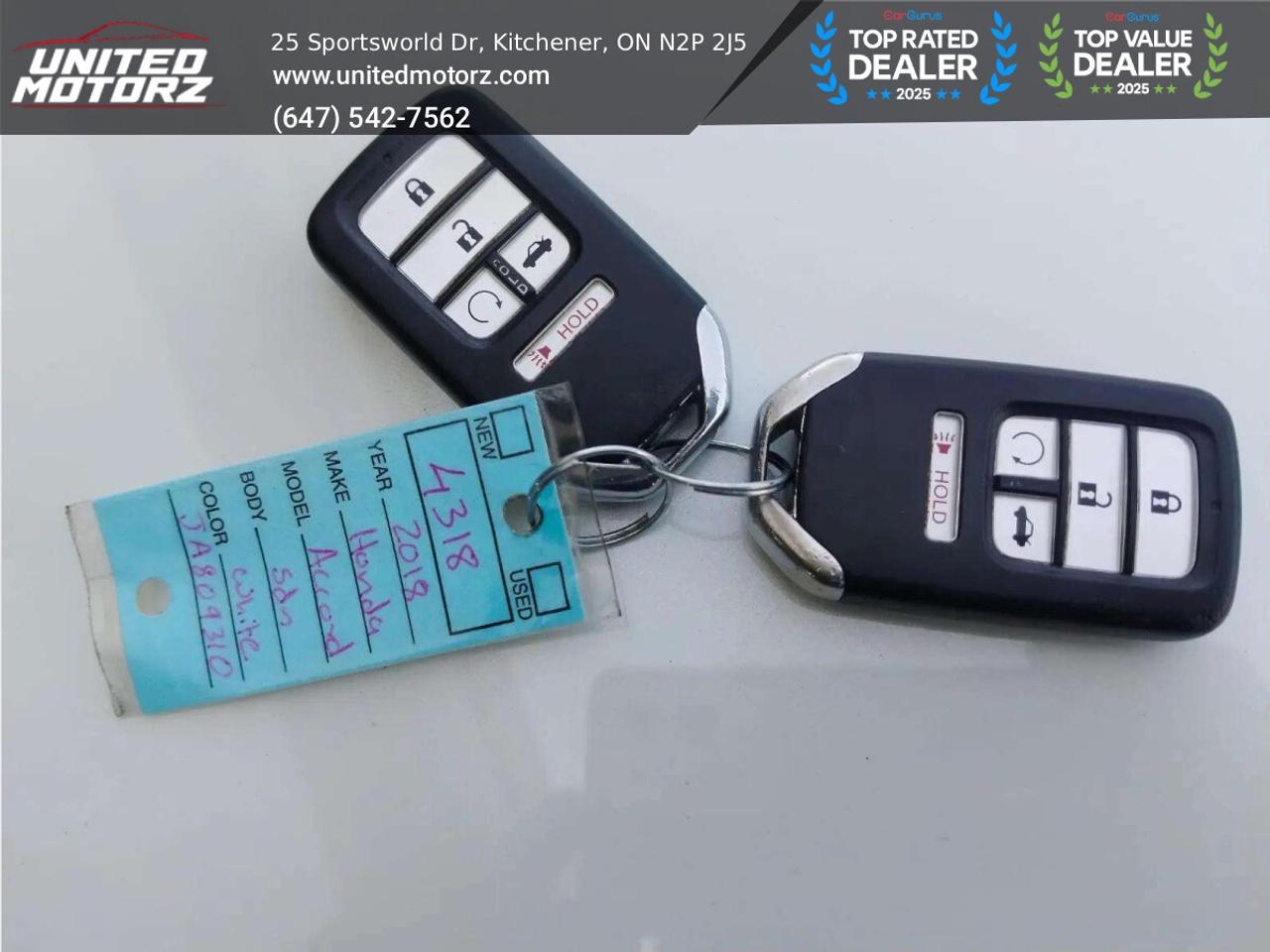 2018 Honda Accord EX-L CVT AUTO FWD 1.5L~SAFETY CERTIFIED~NO ACCIDEN Photo