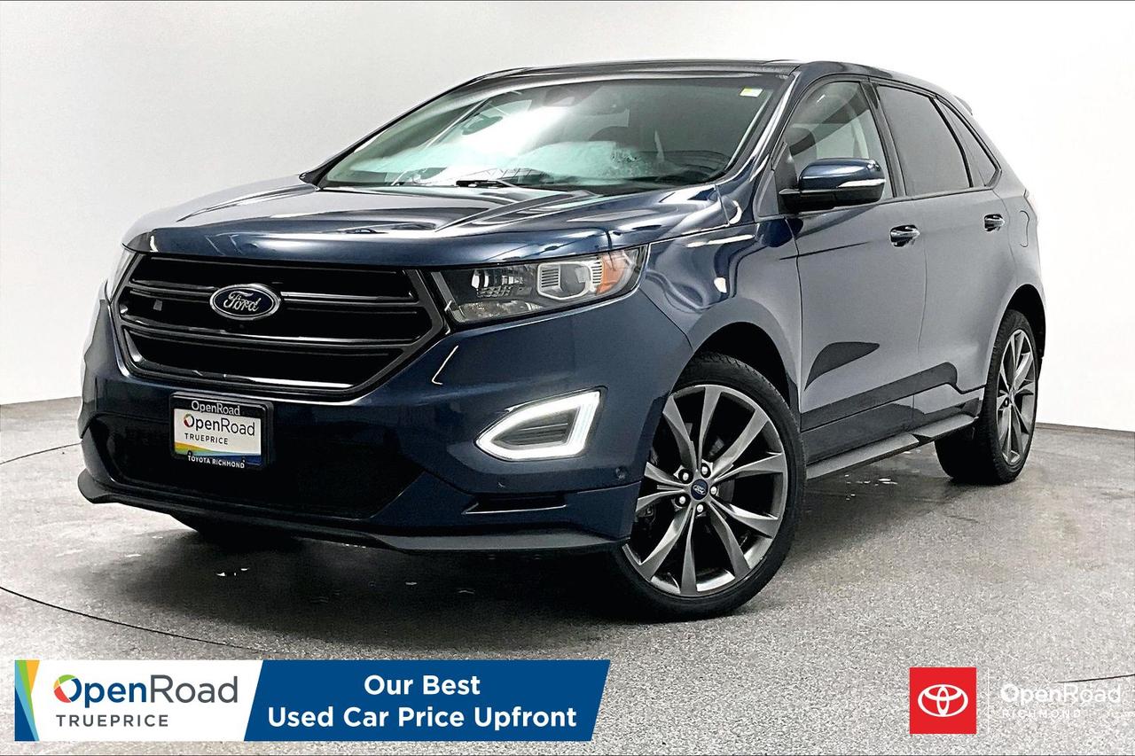 One Owner, Clean Title! Buying a used car should be simple and stressfree  no guesswork, no negotiations  just the vehicles true price. Thats why were introducing OpenRoad TruePrice, a new way to buy used vehicles. One Price. TruePrice. Our best price upfront. This 2017 Ford Edge Sport combines aggressive styling, athletic handling, and a spacious, comfortable cabin in a dynamic midsize crossover. It features striking 20-inch alloy wheels, rich leather and suede-trimmed seating, a panoramic glass roof, a premium Sony audio system, and a convenient hands-free power liftgate. Fully inspected, clean-title, and turn-key, this bold SUV is ready to elevate your daily drive&mdash;message today to schedule your private viewing!    ______________________________________________________________________________________________________________________________________ At Openroad Toyota Richmond, we offer the best used car warranty in Metro Vancouver. Our used car warranty program includes 30 days or 2,000 kilometres Exchange Privilege, 90 Day Powertrain Coverage*, Mechanical & Safety Check of up to 210 Points and a clean title. *90 Powertrain coverage will be offered at the discretion of management based on a case by case scenario.