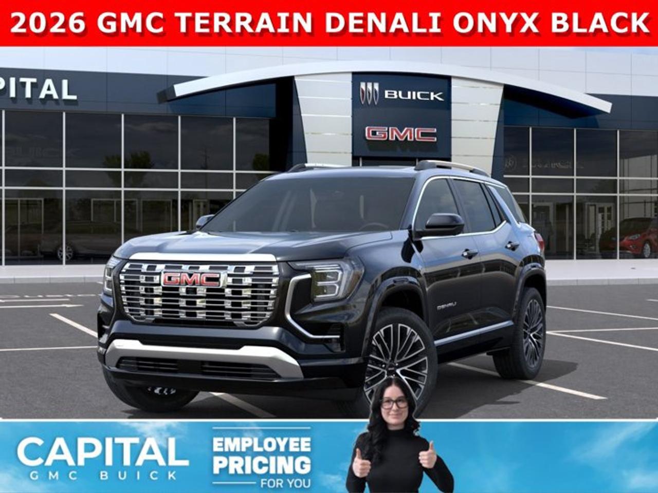 Check out this 2026 GMC TERRAIN Denali... Fully equipped with all the best options like Heated and Cooled Seats, Heated Steering, 360 CAM, Remote Start, 360 CAM, Apple Carplay / Android Auto, Heated Rear Seats, Panoramic Sunroof, and so much more... CALL NowAsk for the Internet Department for more information or book your test drive today!AMVIC Licensed Dealer - Licence Number B1044900