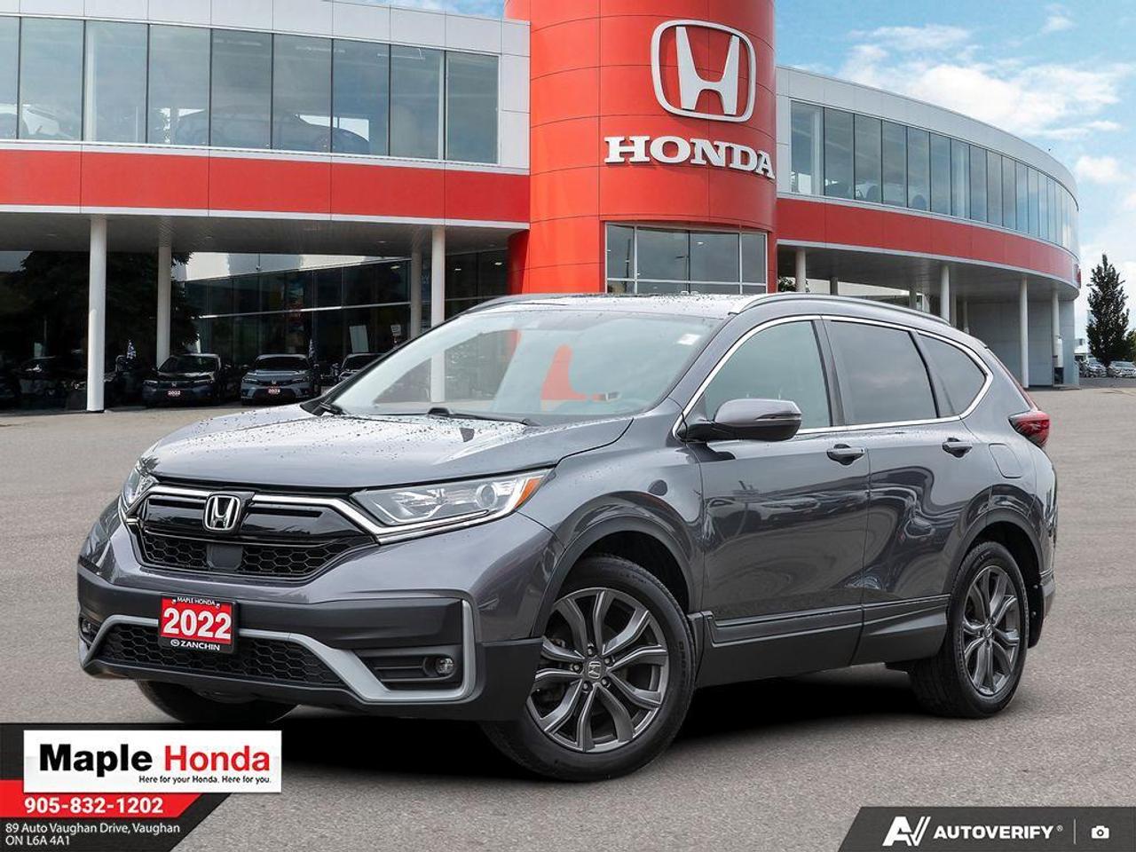 Recent Arrival! 2022 Honda CR-V Sport Sunroof| Heated Seats| Auto Start| Honda Sensing| Apple Car Play|

Sport Sunroof| Heated Seats| Auto Start| Honda Sensing| Apple Car Play| AWD CVT 1.5L I4 Turbocharged DOHC 16V  190hp


Why Buy from Maple Honda? REVIEWS: Why buy an used car from Maple Honda? Our reviews will answer the question for you. We have over 2,500 Google reviews and have an average score of 4.9 out of a possible 5. Who better to trust when buying an used car than the people who have already done so? DEPENDABLE DEALER: The Zanchin Group of companies has been providing new and used vehicles in Vaughan for over 40 years. Since 1973 our standards of excellent service and customer care has enabled us to grow to over 34 stores in the Great Toronto area and beyond. Still family owned and still providing exceptional customer care. WARRANTY / PROTECTION: Buying an used vehicle from Maple Honda is always a safe and sound investment. We know you want to be confident in your choice and we want you to be fully satisfied. Thats why ALL our used vehicles come with our limited warranty peace of mind package included in the price. No questions, no discussion - 30 days safety related items only. From the day you pick up your new car you can rest assured that we have you covered. TRADE-INS: We want your trade! Looking for the best price for your car? Our trade-in process is simple, quick and easy. You get the best price for your car with a transparent, market-leading value within a few minutes whether you are buying a new one from us or not. Our Used Sales Department is ALWAYS in need of fresh vehicles. Selling your car? Contact us for a value that will make you happy and get paid the same day. Https:/www.maplehonda.com.

Easy to buy, easy for servicing. You can find us in the Maple Auto Mall on Jane Street north of Rutherford. We are close both Canadas Wonderland and Vaughan Mills shopping centre. Easy to call in while you are shopping or visiting Wonderland, Maple Honda provides used Honda cars and trucks to buyers all over the GTA including, Toronto, Scarborough, Vaughan, Markham, and Richmond Hill. Our low used car prices attract buyers from as far away as Oshawa, Pickering, Ajax, Whitby and even the Mississauga and Oakville areas of Ontario. We have provided amazing customer service to Honda vehicle owners for over 40 years. As part of the Zanchin Auto group we offer dependable service and excellent customer care. We are here for you and your Honda.