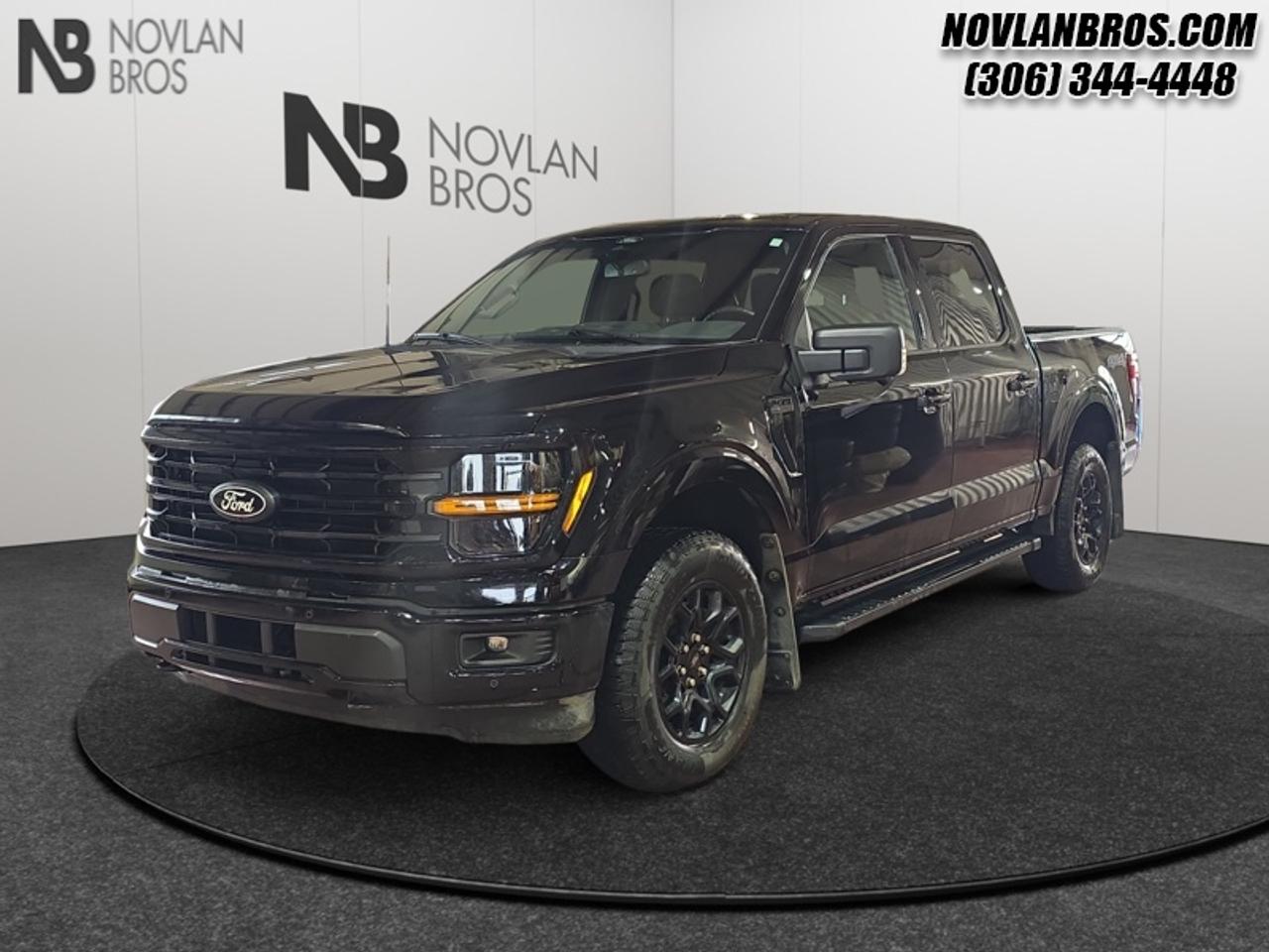 <b>Heated Seats, Navigation, Remote Engine Start, Rear View Camera, Reverse Sense System!</b><br> <br> Check out our great inventory of pre-owned vehicles at Novlan Brothers!<br> <br>Smart engineering, impressive tech, and rugged styling make the F-150 hard to pass up. This 2024 Ford F-150 is fresh on our lot in Paradise Hill.<br> <br>Just as you mould, strengthen and adapt to fit your lifestyle, the truck you own should do the same. The Ford F-150 puts productivity, practicality and reliability at the forefront, with a host of convenience and tech features as well as rock-solid build quality, ensuring that all of your day-to-day activities are a breeze. Theres one for the working warrior, the long hauler and the fanatic. No matter who you are and what you do with your truck, F-150 doesnt miss.<br> <br>This Crew Cab 4X4 pickup has 38,900 km. Its Black in colour and is completely accident free based on the <a href=https://vhr.carfax.ca/?id=c+9JMFZrg/K4jV0xb/Trdv5+4Jc32+Q9 target=_blank>CARFAX Report</a>. It has a 10 Speed Automatic transmission and is powered by a 400HP 3.5L V6 Cylinder Engine. <br> <br> Our F-150s trim level is XLT. This XLT trim steps things up with running boards and dual-zone climate control, along with great standard features such as class IV tow equipment with trailer sway control, remote keyless entry, cargo box lighting, and a 12-inch infotainment screen powered by SYNC 4 featuring voice-activated navigation, SiriusXM satellite radio, Apple CarPlay, Android Auto and FordPass Connect 5G internet hotspot. Safety features also include blind spot detection, lane keep assist with lane departure warning, front and rear collision mitigation and automatic emergency braking. This vehicle has been upgraded with the following features: Heated Seats, Navigation, Remote Engine Start, Rear View Camera, Reverse Sense System, Traction Control, AM/FM Audio System.<br> To view the original window sticker for this vehicle view this <a href=http://www.windowsticker.forddirect.com/windowsticker.pdf?vin=1FTFW3L82RKF04935 target=_blank>http://www.windowsticker.forddirect.com/windowsticker.pdf?vin=1FTFW3L82RKF04935</a>. <br/><br> <br>To apply right now for financing use this link: <a href=http://novlanbros.com/credit/ target=_blank>http://novlanbros.com/credit/</a><br> <br/><br>The Novlan family is owned and operated by a third generation and committed to the values inherent from our humble beginnings.<br> Come by and check out our fleet of 20+ used cars and trucks and 100+ new cars and trucks for sale in Paradise Hill.  o~o