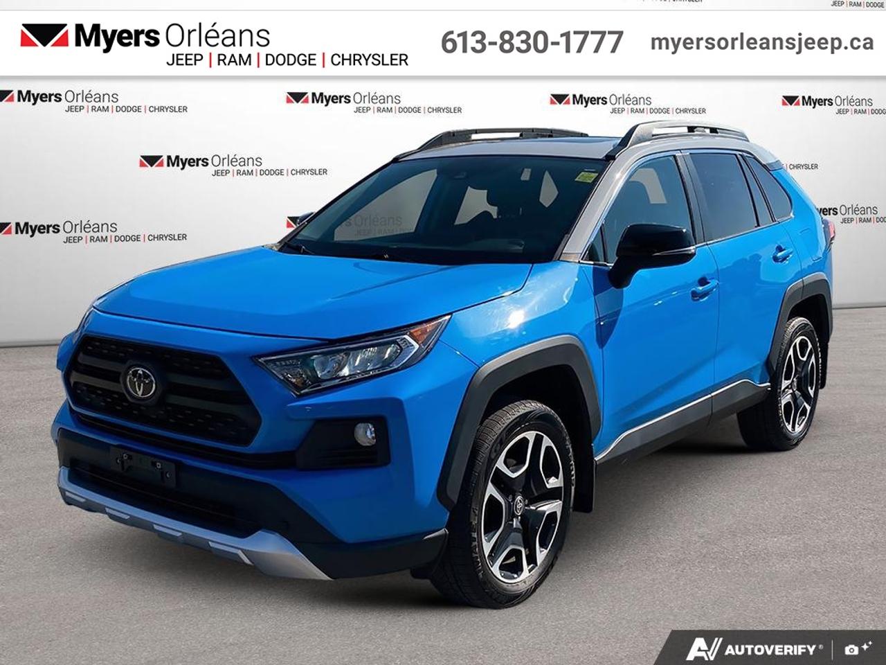 <b>SofTex Seats,  Cooled Seats,  Sunroof,  Wireless Charging,  Heated Steering Wheel!</b><br> <br>  Compare at $32128 -  is just $31498! <br> <br>The RAV4 is here to help you realize your full potential in every moment. This 2021 Toyota RAV4 is fresh on our lot in Orleans.<br> <br>Introducing the Toyota RAV4, a radical redesign of a storied legend. While the RAV4 is loaded with modern creature comforts, conveniences, and safety, this SUV is still true to its roots with incredible capability. Whether youre running errands in the city or exploring the countryside, the RAV4 empowers your ambitions and redefines what you can do. Make new and exciting memories in this ultra efficient Toyota RAV4 today!<br> <br>This SUV has 101,965 km. Its Blue Flame W/ic in colour and is completely accident free based on the <a href=https://vhr.carfax.ca/?id=sytzVR6IuyH1jfyWUNnOZdkxVJSS6lMq target=_blank>CARFAX Report</a>. It has an Automatic transmission and is powered by a 203HP 2.5L 4 Cylinder Engine. <br> <br> Our RAV4s trim level is Trail. Built for the roads less traveled, this RAV4 TRAIL comes with an impressive array of features such as dynamic torque vectoring all-wheel drive, a power sunroof, wireless charging, a larger 8 inch touchscreen with Entune Audio Plus 3.0, Apple CarPlay, Android Auto, Toyotas Smart Key system with push button start, heated and cooled SofTex seats, a heated leather steering wheel and unique aluminum wheels. Additional features includes a power drivers seat, LED headlights and fog lights, Multi-Terrain driver select modes, power heated mirrors, Toyota Safety Sense 2.0, dynamic radar cruise control, automatic highbeam assist, blind spot monitoring with rear cross traffic alert, and lane keep assist with lane departure warning, downhill assist plus much more! This vehicle has been upgraded with the following features: SofTex Seats, Cooled Seats, Sunroof, Wireless Charging, Heated Steering Wheel, Power Liftgate, Heated Seats.<br> <br>To apply right now for financing use this link: <a href=https://www.myersorleansjeep.ca/apply-for-financing/ target=_blank>https://www.myersorleansjeep.ca/apply-for-financing/</a><br> <br/>Buy this vehicle now for the lowest weekly payment of <b>$105.99</b> with $0 down for 84 months @ 5.99% APR O.A.C. ( Plus applicable taxes - Plus applicable fees / Total Obligation of $38580 ). See dealer for details. <br><br>The road to new driving experiences begins in our inventory, where youll find an incredible array of brand-new cars, trucks, minivans, and SUVs, including two of our bestselling models, the Dodge Ram 1500 and the Dodge Grand Caravan. If you want to know what the cutting edge of automotive technology looks like, all you have to do is visit Myers Orleans Jeep! Each model comes loaded with the convenient features and cool technology that help make every trip memorable. Looking for additional everyday luxury at a price thats incredibly wallet-friendly? Choose from our selection of quality pre-owned models! If you can think of a road, our friendly and knowledgeable sales team will help you find the perfect vehicle to drive it.<br><br>We may be a well-established dealership thats been part of the community for many years, but that doesnt mean were stuck in the past! At Myers Orleans Jeep, were proud to provide a fresh, modern approach to car buying. Using our array of online tools, you can browse our extensive inventory, schedule a service appointment, order parts, and even apply for credit from wherever youve got a connection. Our goal is to create relationships that will last, and we know that the best way to do this is by providing a dealership experience thats based on honesty, transparency, trust, and a commitment to customers. Stop by today and discover all the ways we go above and beyond for you.<br><br> Come by and check out our fleet of 40+ used cars and trucks and 70+ new cars and trucks for sale in Orleans.  o~o