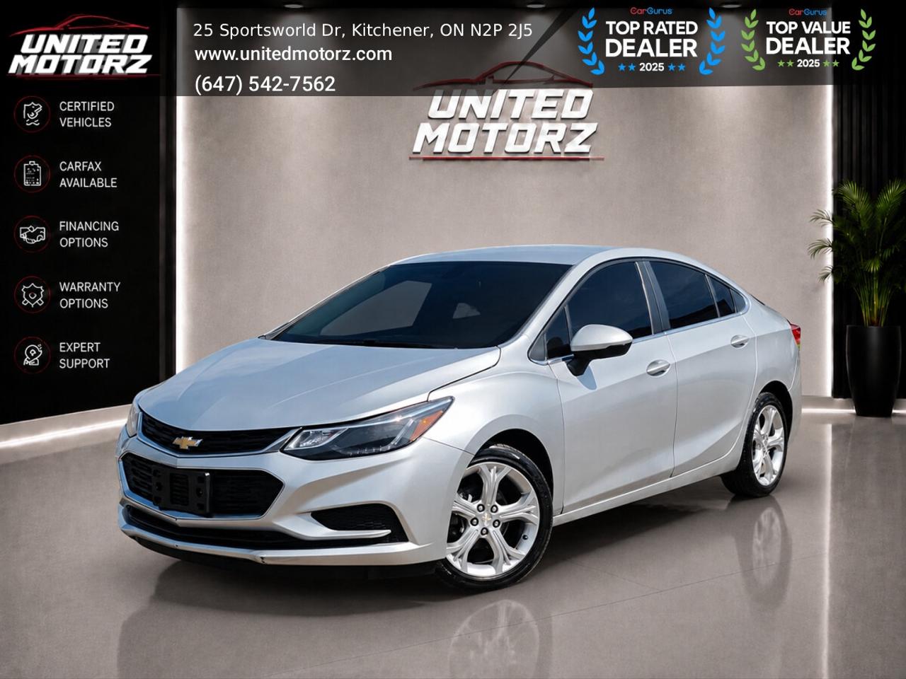 2019 Chevrolet Cruze Premier 4dr Sdn Auto FWD 1.4L~SAFETY CERTIFIED~ Photo