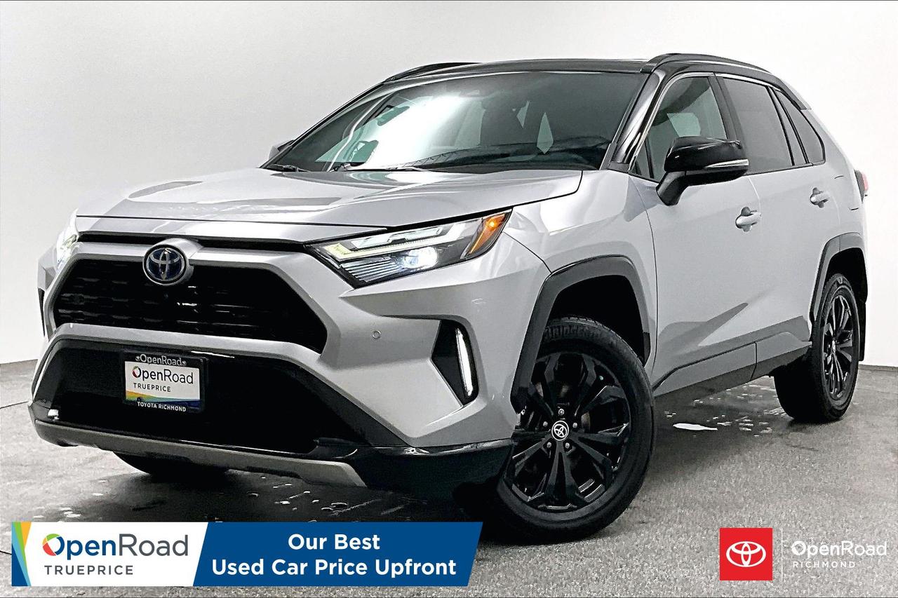 Clean Title, Onw Owner! Buying a used car should be simple and stressfree  no guesswork, no negotiations  just the vehicles true price. Thats why were introducing OpenRoad TruePrice, a new way to buy used vehicles. One Price. TruePrice. Our best price upfront. This 2023 Toyota RAV4 Hybrid XSE AWD combines athletic styling, confidence-inspiring all-weather capability, and exceptional fuel efficiency in a dynamic compact SUV. It features striking two-tone exterior styling, SofTex-trimmed sport seats, a power moonroof, a hands-free power liftgate, and a vibrant multimedia touchscreen with smartphone integration. Fully inspected, clean-title, and turn-key, this popular hybrid crossover is ready for your daily commute and weekend getaways&mdash;message today to schedule your private viewing!    ____________________________________________________________________________________________________________________________________________ At Openroad Toyota Richmond, we offer the best used car warranty in Metro Vancouver. Our used car warranty program includes 30 days or 2,000 kilometres Exchange Privilege, 90 Day Powertrain Coverage*, Mechanical & Safety Check of up to 210 Points and a clean title. *90 Powertrain coverage will be offered at the discretion of management based on a case by case scenario.