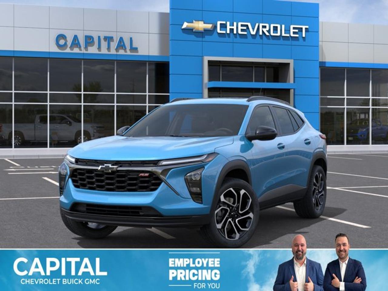This Chevrolet Trax boasts a Turbocharged Gas 3-Cyl 1.2L/ engine powering this Automatic transmission. ENGINE, ECOTEC 1.2L TURBO DOHC DI WITH VARIABLE VALVE TIMING (VVT) (137 hp [102 kW] @ 5000 rpm, 162 lb-ft of torque [219 N-m] @ 2500 rpm) (STD), Wireless Apple CarPlay/Wireless Android Auto, Wipers, front intermittent, variable speed.*This Chevrolet Trax Comes Equipped with These Options *Wiper, rear, intermittent, Windows, power rear, express down, Window, power, front passenger with express down, Window, power, driver with express down, Wi-Fi Hotspot capable (Terms and limitations apply. See onstar.ca or dealer for details.), Wheels, 19 (48.3 cm) Black-painted machined aluminum, Wheel, spare, 16 (40.6 cm) steel, Visors, driver and front passenger vanity mirrors, covered, Vehicle health management, USB ports, 2, one type-A and one type-C, located within the instrument panel.* Stop By Today *Stop by Capital Chevrolet Buick GMC Inc. located at 13103 Lake Fraser Drive SE, Calgary, AB T2J 3H5 for a quick visit and a great vehicle!