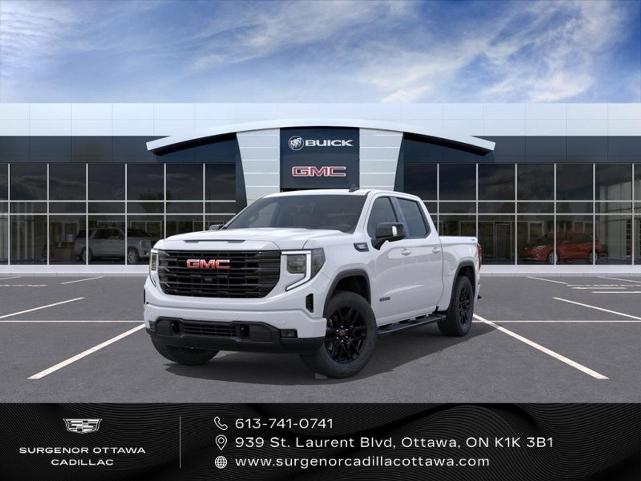 <p>The 2026 GMC Sierra 1500 Elevation in stunning white comes equipped with a robust 4×4 drivetrain for superior handling and control in all driving conditions. This truck is powered by a powerful Duramax 3.0L Turbo-Diesel engine, ensuring unmatched power and efficiency for any task, whether towing or commuting.</p><p>Step inside and enjoy the elegantly appointed Jet Black leather interior complete with front bucket seats, a center console, and all-weather floor liners for ultimate convenience. The exterior features striking 20-inch gloss black painted aluminum wheels and black tubular assist steps, amplifying its bold presence on the road.</p><p>Technologically advanced, this Sierra comes with a 13.4-inch diagonal premium GMC infotainment system that integrates Google built-in apps, Bluetooth streaming, and wireless connectivity for Android Auto and Apple CarPlay. Safety is paramount with features like HD Surround Vision, lane assist, and the Sierra Safety Plus Package, providing hands-on assistance with adaptive cruise control, rear cross-traffic braking, and more.</p><p>Ideal for drivers who value rugged performance and sophisticated comfort, the 2026 GMC Sierra 1500 Elevation is perfect for those who lead both work and family life without compromise. Contact Surgenor Chevrolet Buick GMC Cadillac today to experience firsthand the power and luxury this remarkable truck has to offer.</p>