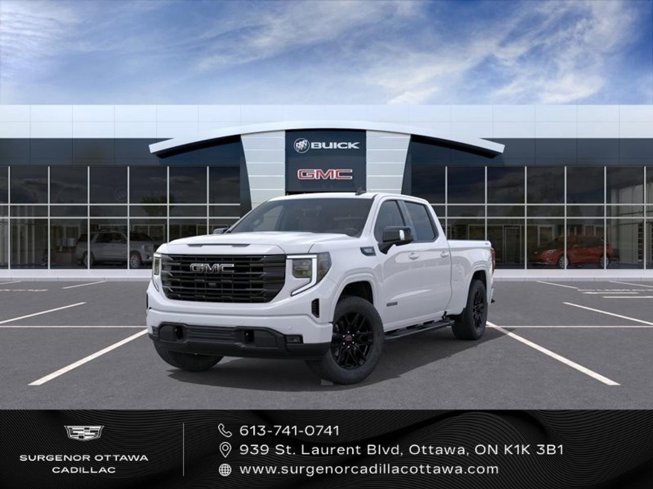 <p>Introducing the 2026 GMC Sierra 1500 Elevation Crew Cab Standard Box 4-Wheel Drive Elevation in a striking white color. With its robust 4×4 drivetrain, this powerhouse is engineered to handle the challenges of the road and beyond with ease. Its striking presence on the road is amplified by 20" x 9" 6-spoke, high gloss black painted aluminum wheels and all-terrain tires, ensuring you conquer any terrain with style.</p><p>Step inside to experience the refined interior featuring jet black, leather-appointed front seats that promise comfort and luxury. The crew cab offers plenty of room for passengers, while the premium all-weather floor liners protect the interior from the elements. Add to that the power sunroof, and you have a cabin that feels as open and free as the open road.</p><p>Beneath its commanding exterior, this Sierra is packed with cutting-edge technology. The 13.4-inch GMC Premium Infotainment System with Google Built-in provides a seamless experience with navigation, voice assistance, and wireless Apple CarPlay and Android Auto. Safety features like Sierra Safety Plus Package with HD Surround Vision, Rear Cross Traffic Braking, and Trailer Camera Provisions ensure the safety of you and your passengers at all times.</p><p>This truck is perfect for those seeking a blend of rugged capability and modern sophistication. If you're an adventurer at heart or need a reliable companion for your work site, this Sierra 1500 is ready to deliver. Contact Surgenor Chevrolet Buick GMC Cadillac today for more details and to arrange your test drive.</p>