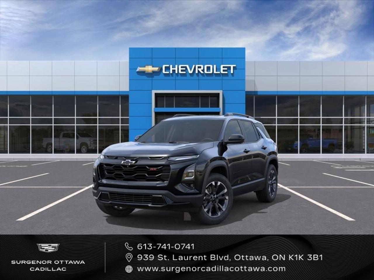 <p>Introducing the 2027 Chevrolet Equinox AWD RS in a stunning black ensemble, boasting a versatile AWD drivetrain perfect for Canadian roads. It offers a well-tuned driving experience that promises both confidence and comfort in varied conditions.</p><p>The striking exterior is complemented by 19" carbon flash metallic machined-face aluminum wheels, adding a touch of elegance to its robust SUV silhouette. Its mosaic black metallic finish gleams in the light, setting a bold tone on every journey. Inside, indulge in the elegant black interior with red accents, featuring Evotex seat trim that ensures both luxury and durability.</p><p>Equipped with an impressive array of state-of-the-art technology and safety features, this Equinox offers advanced options like HD surround vision, traffic sign recognition, and a rear camera mirror to enhance driver awareness and safety. Enjoy the convenience of smart device integration and stay connected with the onboard Wi-Fi hotspot.</p><p>This Equinox is ideal for families and tech-savvy drivers who appreciate advanced features and unmatched comfort. Reach out to Surgenor Chevrolet Buick GMC Cadillac for more information and experience the perfect blend of style and function that this SUV has to offer. Don't waitdrive innovation forward today.</p>