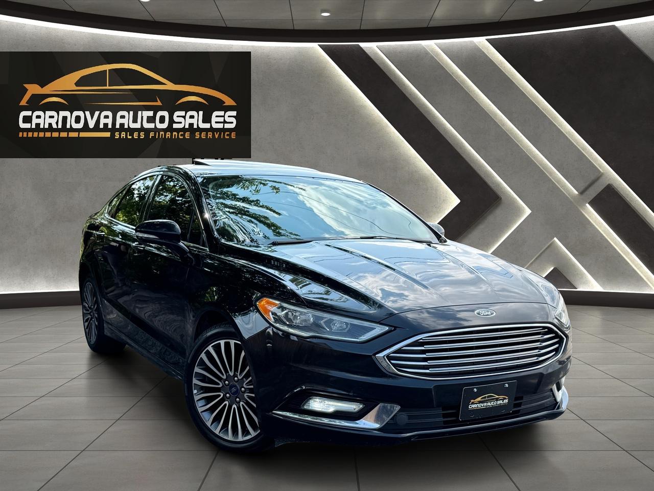 2017 Ford Fusion 2.0L SE AWD+CLEAN CARFAX+Leather+Roof+GPS+Camera Photo