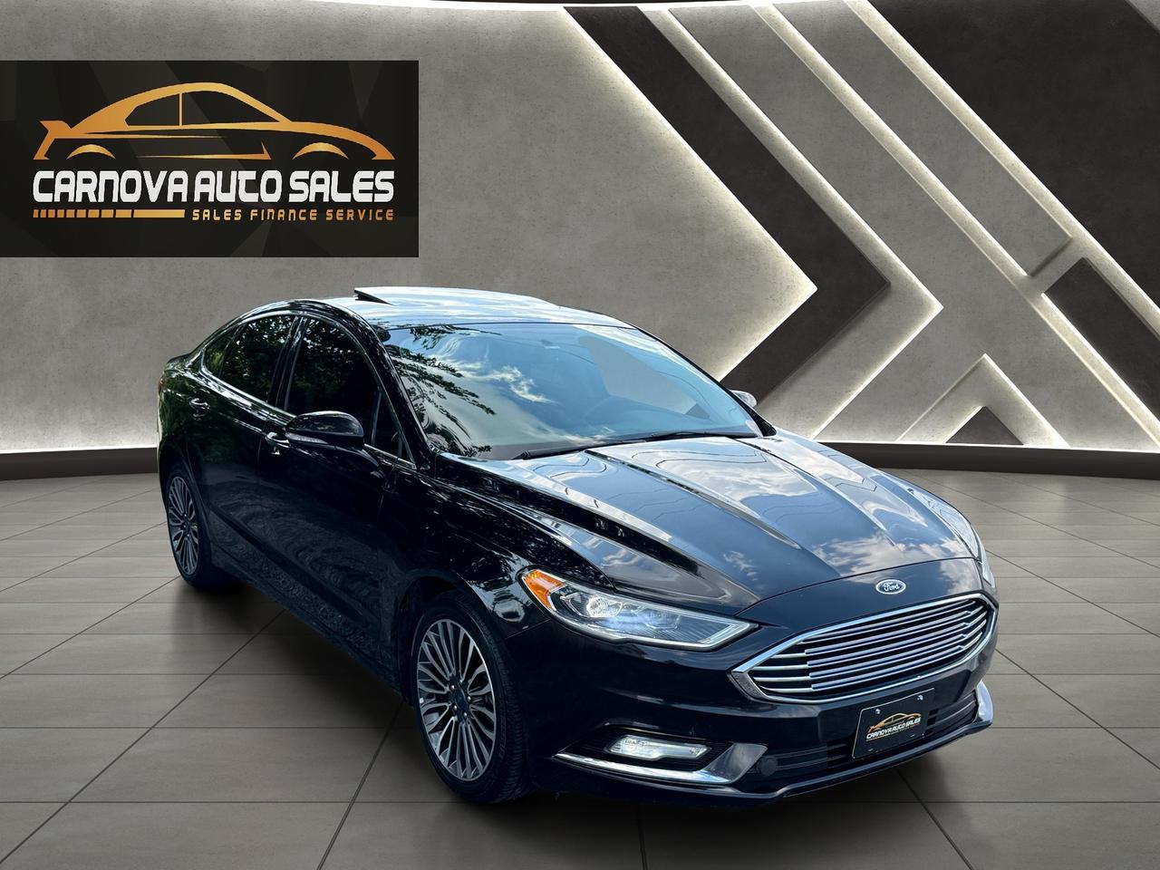 2017 Ford Fusion 2.0L SE AWD+CLEAN CARFAX+Leather+Roof+GPS+Camera Photo