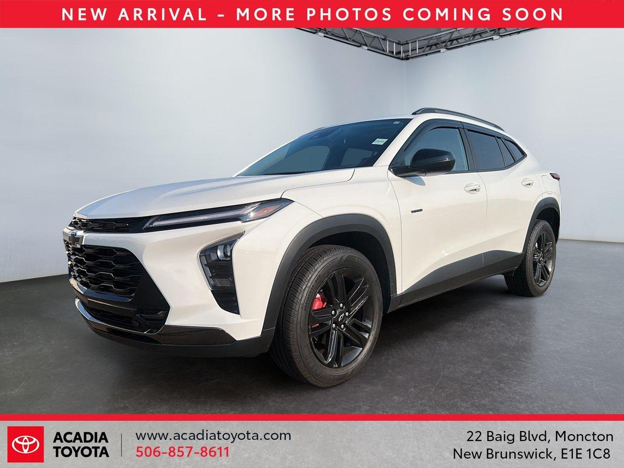 Recent Arrival! Odometer is 17566 kilometers below market average! Summit White 2025 Chevrolet Trax ACTIV FWD 6-Speed Automatic 1.2L I3 DI Turbocharged DOHC 12V LEV3-ULEV70 137hp



Sale price includes a $1,500 Finance Credit and is available to customers who finance their vehicle purchase through Acadia Toyota. Contact us for complete details and eligibility requirements.



NEW 2 YEAR MVI INSPECTION DONE HERE AT ACADIA TOYOTA, 4-Wheel Disc Brakes, 6 Speakers, ABS brakes, Alloy wheels, Brake assist, Electronic Stability Control, Exterior Parking Camera Rear, Front wheel independent suspension, Heated door mirrors, Power door mirrors, Power driver seat, Power Sliding Glass Sunroof with Manual Shade, Power steering, Power windows, Traction control.