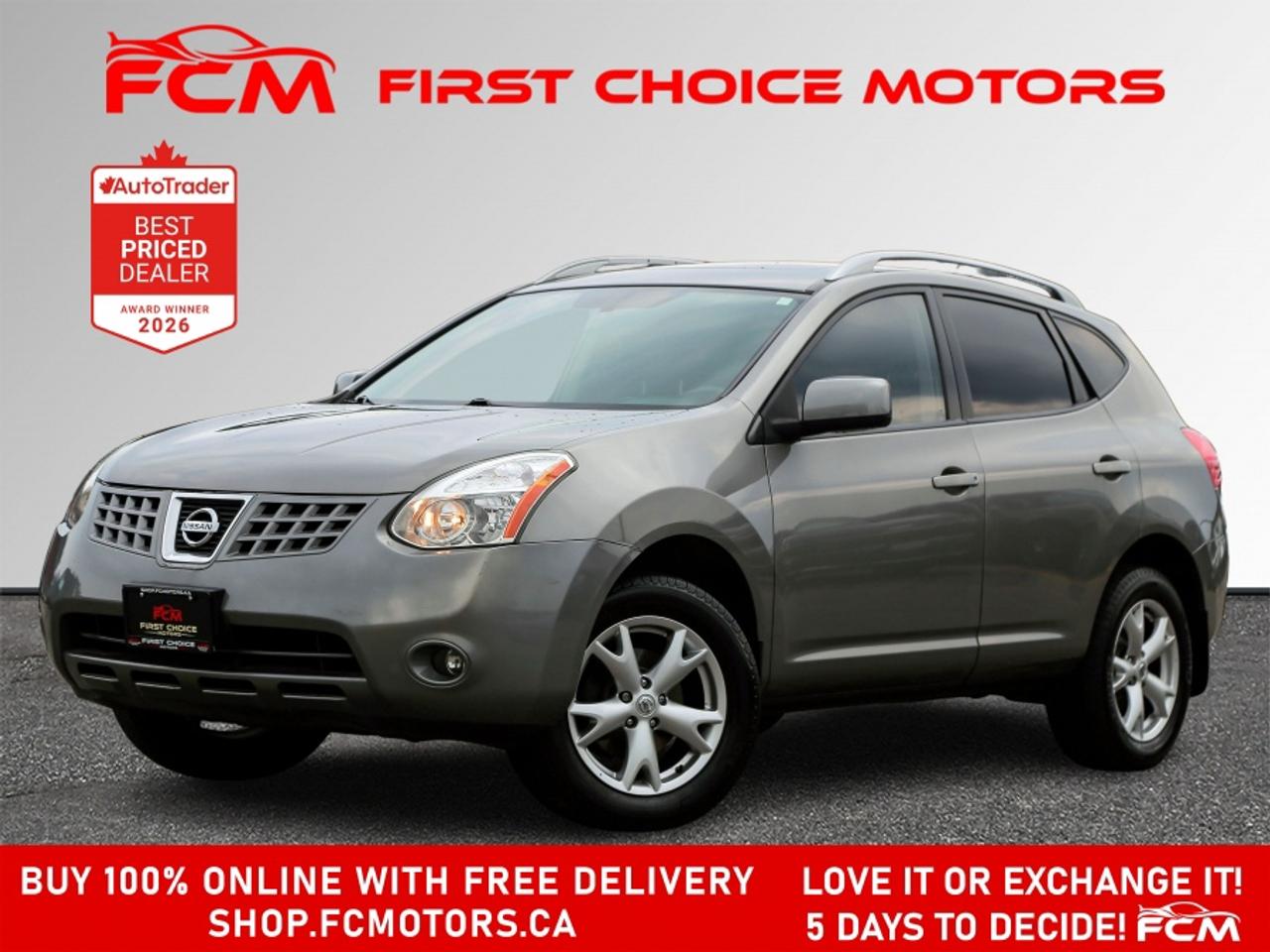 ** ** SPECIAL LIMITED TIME OFFER ** ** PURCHASE ANY VEHICLE THIS WEEK AND RECEIVE 4 BRAND-NEW ALL-SEASON TIRES AT NO ADDITIONAL COST!!! DON   T MISS THIS EXCLUSIVE CHANCE TO UPGRADE YOUR RIDE AND STAY PREPARED FOR ANY WEATHER!!! <br><br>EXCITING NEWS FROM FIRST CHOICE MOTORS! Our brand-new online showroom is now open to the public, bringing the ultimate car shopping experience right to your fingertips! Enjoy a 100% online car shopping experience, with over 500 certified vehicles in stock, comprehensive protection plans, and thousands of new auto parts & accessories available! Plus, for a limited time, were offering FREE deliveries across Ontario on all vehicle purchases! Dont miss out   visit Shop.fcmotors.ca to find and upgrade your perfect vehicle today!<br><br>Welcome to First Choice Motors, the largest car dealership in Toronto of pre-owned cars, SUVs, and vans priced between $5000-$15,000. With an impressive inventory of over 300 vehicles in stock, we are dedicated to providing our customers with a vast selection of affordable and reliable options. <br><br>Were thrilled to offer a used 2008 Nissan Rogue SL, grey color with 112,000km (STK#10189) This vehicle was $8490 NOW ON SALE FOR $7990. It is equipped with the following features:<br>- Automatic Transmission<br>- Leather Seats<br>- Sunroof<br>- Heated seats<br>- All wheel drive<br>- Alloy wheels<br>- Power windows<br>- Power locks<br>- Power mirrors<br>- Air Conditioning<br><br>At First Choice Motors, we believe in providing quality vehicles that our customers can depend on. All our vehicles come with a 36-day guarantee on all safety related items. We also offer additional warranty options up to 5 years for our customers who want extra peace of mind.<br><br>Furthermore, all our vehicles are sold fully certified with brand new brakes rotors and pads, a fresh oil change, and brand new set of all-season tires installed & balanced. You can be confident that this car is in excellent condition and ready to hit the road.<br><br>At First Choice Motors, we believe that everyone deserves a chance to own a reliable and affordable vehicle. Thats why we offer financing options with low interest rates starting at 7.9% O.A.C. Were proud to approve all customers, including those with bad credit, no credit, students, and even 9 socials. Our finance team is dedicated to finding the best financing option for you and making the car buying process as smooth and stress-free as possible.<br><br>Our dealership is open 7 days a week to provide you with the best customer service possible. We carry the largest selection of used vehicles for sale under $9990 in all of Ontario. We stock over 300 cars, mostly Hyundai, Chevrolet, Mazda, Honda, Volkswagen, Toyota, Ford, Dodge, Kia, Mitsubishi, Acura, Lexus, and more. With our ongoing sale, you can find your dream car at a price you can afford. Come visit us today and experience why we are the best choice for your next used car purchase!<br><br>All prices include $22.00 OMVIC Fee.  Excludes, license plates, ownership registration and ONTARIO HST (13%)<br>*No Credit Card payments can be accepted for Vehicle Purchases*