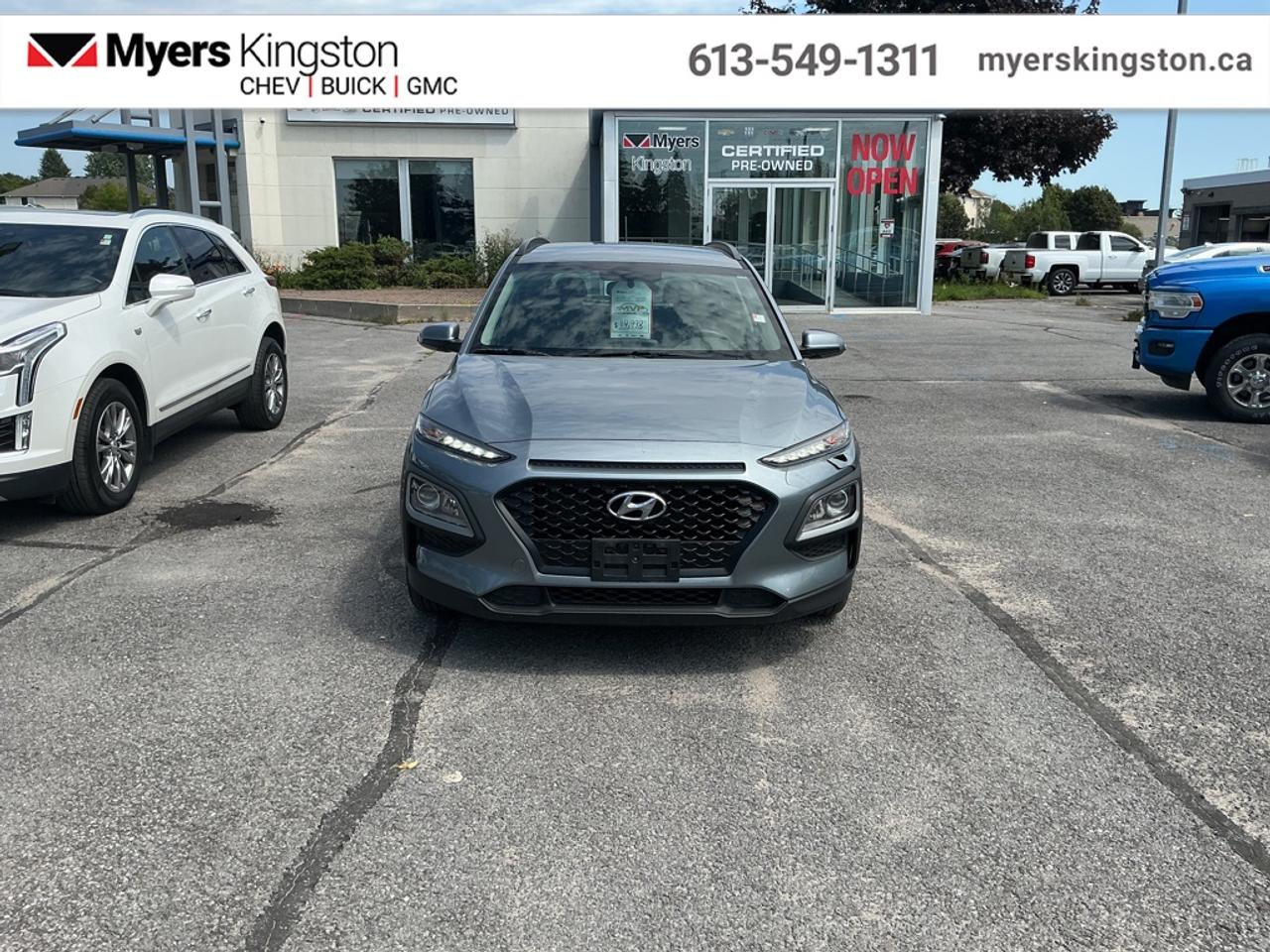 <b>Heated Seats,  Aluminum Wheels,  Remote Keyless Entry,  Apple CarPlay,  Android Auto!</b><br> <br> The KONA is a recent addition to the SUV family made by Hyundai  a new breed of SUV has been born to take on your city street. This 2020 Hyundai Kona is fresh on our lot in Kingston.<br> <br>The KONA has been designed to turn heads - and to raise pulses. The dynamic design catches your eye with unique details that highlight the strong Hyundai SUV DNA at its core, starting with our signature cascading front grille design, muscular wheel arches and advanced lighting. Bold accent body panels run along the side and rear bumper for a sporty look. Step inside and instantly experience an exceptional level of comfort thanks to its wealth of features. This Kona is more than just its trendy appearance, its a real urban warrior.<br> <br>This SUV has 156,000 km. Its nice in colour. It has an Automatic transmission and is powered by a 147HP 2.0L 4 Cylinder Engine. <br> <br> Our Konas trim level is 2.0L Essential AWD. This all wheel drive KONA features Apple CarPlay and Android Auto, a 7 inch colour touch screen with a built in rear view camera. It also includes heated front seats, aluminum wheels, a Bluetooth hands-free phone system, cruise control, remote keyless entry, LED day time running lights, a 60/40 split-fold rear seat, dual USB charging ports, power windows and so much more. This vehicle has been upgraded with the following features: Heated Seats, Aluminum Wheels, Remote Keyless Entry, Apple CarPlay, Android Auto, Cruise Control, Touchscreen.<br> <br>To apply right now for financing use this link: <a href=https://www.taylorautomall.com/finance/apply-for-financing/ target=_blank>https://www.taylorautomall.com/finance/apply-for-financing/</a><br> <br/>Buy this vehicle now for the lowest bi-weekly payment of <b>$101.24</b> with $0 down for 96 months @ 8.99% APR O.A.C. ( Plus applicable taxes - Plus applicable fees ). See dealer for details. <br><br>For more information, please call any of our knowledgeable used vehicle staff at (613) 549-1311!<br><br> Come by and check out our fleet of 60+ used cars and trucks and 170+ new cars and trucks for sale in Kingston.  o~o