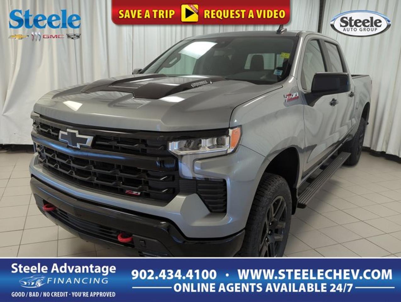Built for drivers who want real capability and modern diesel power, this 2026 Chevrolet Silverado 1500 LT Trail Boss delivers a confident mix of strength, comfort, and everyday usefulness. Finished in Grey with a Black interior, this four-door Crew Cab pickup is ready for work, travel, and weekend towing around Dartmouth.Under the hood, the 2026 Chevrolet Silverado 1500 LT Trail Boss features a 3.0L turbocharged diesel I6 paired with an automatic transmission and four-wheel drive. That setup gives this truck strong low-end torque, smooth highway manners, and the added confidence needed for changing road and weather conditions across Atlantic Canada.FEATURES OF THE Silverado 1500 Lt Trail BossTurbocharged 3.0L diesel six-cylinder engineAutomatic transmission with steering paddle shiftersCrew Cab with four full doorsEngine block heater for cold startsTRUCK FEATURESFour-wheel drive for added all-terrain tractionCrew Cab adds passenger and gear roomPickup capability for work and recreationDiesel torque supports hauling and towingADVANCED SAFETY FEATURESAdaptive Cruise Control helps manage distanceFour-wheel drive supports steady road gripElevated truck stance improves forward visibilityStrong truck design inspires daily confidencePERFORMANCE AND EFFICIENCYTurbo diesel delivers strong low-end torqueAutomatic transmission shifts smoothly under loadPaddle shifters add more driver controlDiesel power supports long-distance driving efficiencyCOMFORT AND CONVENIENCECrew Cab offers generous passenger spaceFour doors improve daily access easeEngine block heater helps winter morningsPractical layout suits work and familyTECHNOLOGY AND CONNECTIVITYAdaptive Cruise Control adds modern conveniencePaddle shifters create a sporty feelDriver-focused controls support easy operationClear cabin layout aids daily useCARGO SPACEPickup bed handles bulky gear easilyCabin storage helps organize essentialsCrew Cab adds interior carrying flexibilityVersatile layout suits workday demandsWHAT OTHER OWNERS LIKEStrong diesel torque for easy pullingCrew Cab comfort for daily drivingFour-wheel drive confidence in poor weatherTrail Boss attitude with practical utilityThe 2026 Chevrolet Silverado 1500 LT Trail Boss stands out for buyers who need a truck that feels ready for more than one job. It has the toughness expected from a full-size pickup, yet it also brings a refined diesel character that works well for commuting, highway travel, and longer trips with gear onboard.The Crew Cab layout adds real value for families, crews, and anyone who wants flexible interior space. Four full doors make entry and exit easy, while the roomy cabin helps this 2026 Chevrolet Silverado 1500 LT Trail Boss adapt to both weekday routines and busy weekends. Whether you are loading up supplies, carrying passengers, or heading out beyond the city, it is designed to keep up.Its turbocharged diesel I6 is one of the biggest highlights. Drivers who appreciate torque-rich performance will like how this engine responds with steady pulling power and composed cruising. Combined with four-wheel drive, the 2026 Chevrolet Silverado 1500 LT Trail Boss is well suited to changing road surfaces, snow season travel, and demanding truck use in Dartmouth and beyond.At Steele Chevrolet Buick GMC, this Grey 2026 Chevrolet Silverado 1500 LT Trail Boss offers a smart balance of rugged character and useful equipment, including Adaptive Cruise Control, paddle shifters, an engine block heater, and a spacious Crew Cab design. For drivers shopping for a capable full-size truck with diesel efficiency and everyday practicality, this Silverado is a compelling choice.This 2026 Chevrolet Silverado 1500 Lt Trail Bosss VIN is: 3GCUKFE83TG445829.