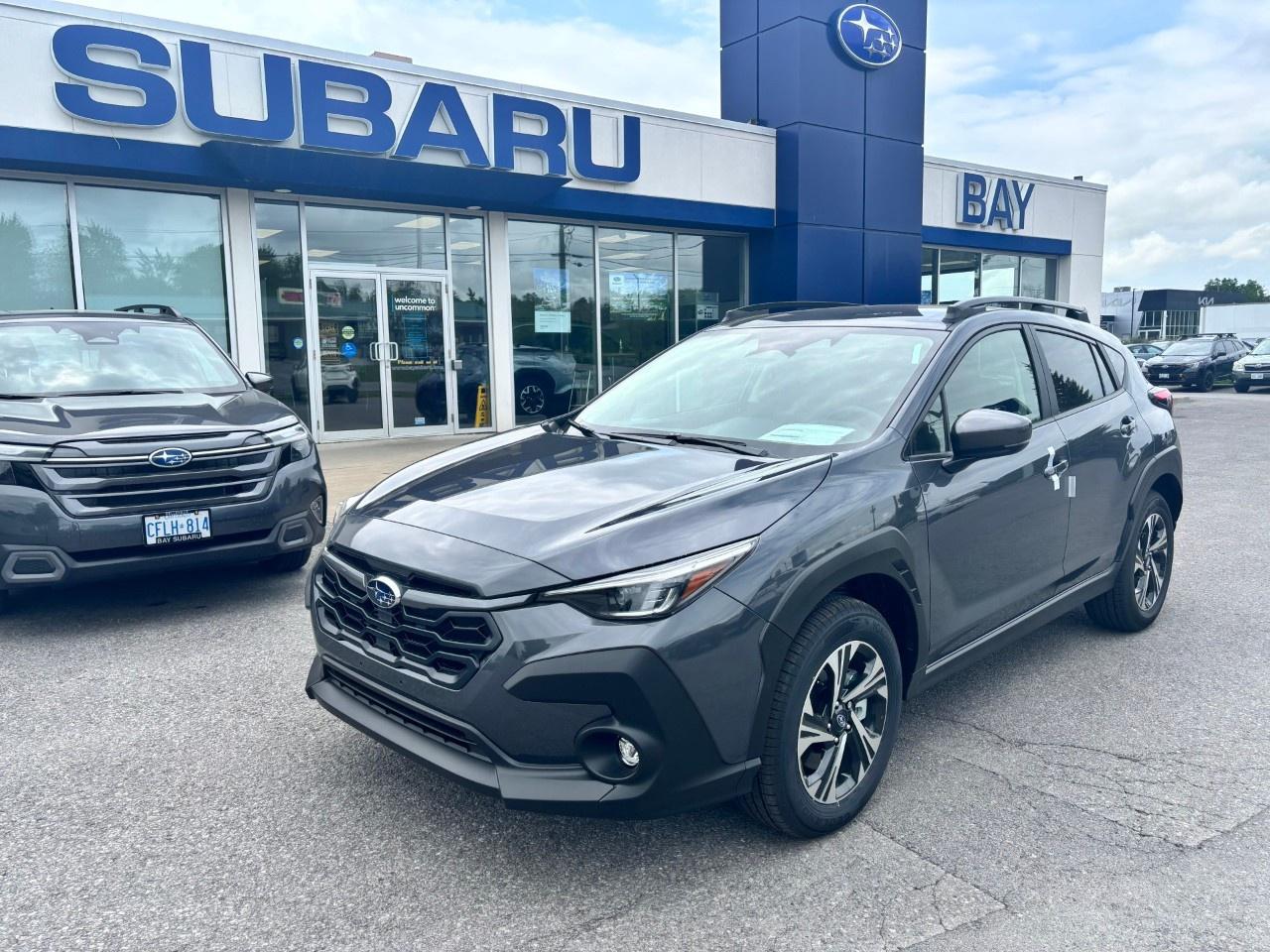 <p>Price includes all fees and taxes, and the following installed accessories: Rear Bumper Cover, Security Package and Wheel Lock Kit, HST and licensing fees are extra.</p><p> </p><p>Use this link to view the brochure for the Crosstrek – <a target=_blank rel=noopener noreferrer nofollow href=https://joom.ag/k5vd><u>https://joom.ag/k5vd</u></a>.</p><p> </p><p>Crosstrek Touring features include, 17-inch aluminum alloy wheels, 5-spoke, two-tone with machined finish, LED fog lights, Heated front seats and leather wrapped heated steering wheel, an 11.6-inch touch-screen infotainment system with wireless Apple CarPlay® and Android Auto™ functionality, 6 speakers and SiriusXM® Satellite Radio with Travel Link® (subscription required), Subaru Rear/Side Vehicle Detection System (SRVD) and MySubaru® Connected Services.</p><p> </p><p>Call us today to book your test drive, and, while you are visiting, ask our Sales Team about Subaru’s lease and finance options.</p><p> </p><p>All new Subaru vehicles come with a new vehicle limited warranty. Our warranties include 3 years unlimited mileage of roadside assistance, 3 years or 60,000 kms (which ever comes first) of comprehensive coverage as well as coverage on the powertrain and major components for 5 years or 100,000 kms, which ever comes first.</p><p> </p><p>Ask our sales team about our extended warranty coverage that is available and can be tailored to meet your driving needs.</p>
