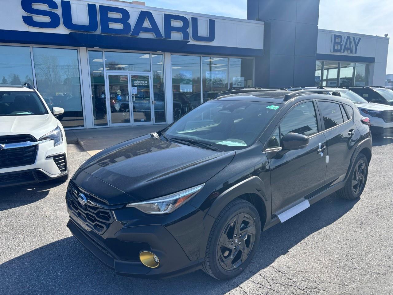 <p>Price includes all fees and taxes, and the following installed accessories: Rear Bumper Cover, Security Package and Wheel Lock Kit, HST and licensing fees are extra.</p><p> </p><p>Use this link to view the brochure for the Crosstrek – <a target=_blank rel=noopener noreferrer nofollow href=https://joom.ag/k5vd><u>https://joom.ag/k5vd</u></a>.</p><p> </p><p>The Crosstrek Onyx features include: 18-inch aluminum alloy wheels, split 5-spoke, black finish, EyeSight® Driver Assist Technology with wide-angle mono-camera and Emergency Stop Assist, Dual mode X-MODE® with Hill Descent Control and SI-Drive®, Subaru Rear/Side Vehicle Detection System (SRVD), Wireless phone charger and a 10-way power adjustable driver’s seat with 2-way lumbar support.</p><p> </p><p>Call us today to book your test drive, and, while you are visiting, ask our Sales Team about Subaru’s lease and finance options.</p><p> </p><p>All new Subaru vehicles come with a new vehicle limited warranty. Our warranties include 3 years unlimited mileage of roadside assistance, 3 years or 60,000 kms (which ever comes first) of comprehensive coverage as well as coverage on the powertrain and major components for 5 years or 100,000 kms, which ever comes first.</p><p> </p><p>Ask our sales team about our extended warranty coverage that is available and can be tailored to meet your driving needs.</p>
