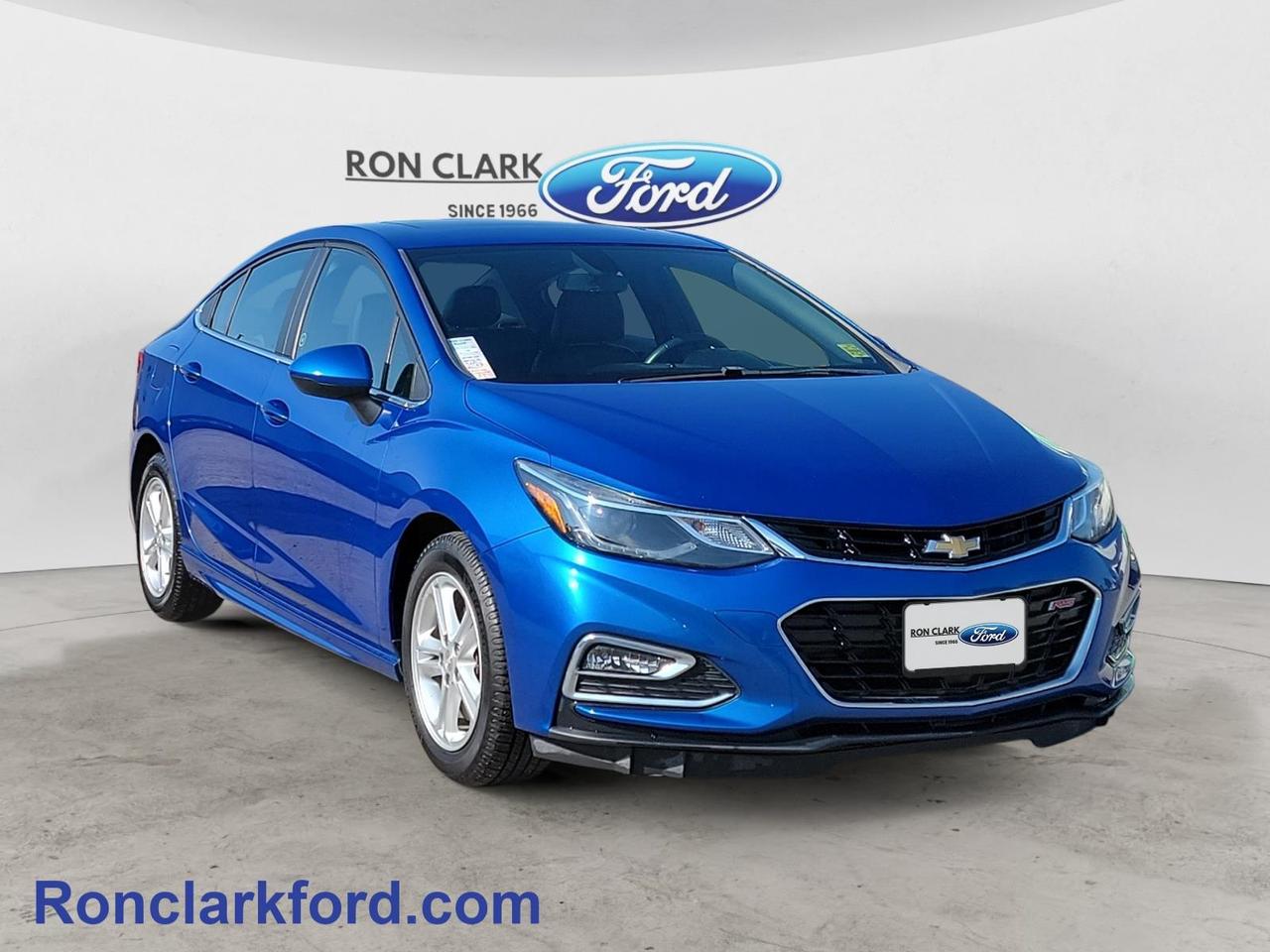 Finished in eye-catching Kinetic Blue Metallic, this pre-owned Chevrolet Cruze LT Sedan offers a unique combination of sporty styling and exceptional fuel efficiency. Powered by a 1.6L turbocharged I-4 diesel engine paired with a 9-speed automatic transmission, the Cruze delivers impressive highway cruising, smooth performance, and outstanding fuel economy for your daily commute or weekend road trips.Well-equipped with the Diesel True North Edition, LT True North Edition, RS Package, Sunroof Package, Tech Package, and LT Preferred Equipment Group, this Cruze is loaded with features designed for comfort and convenience. Enjoy the ease of remote start, keyless entry, cruise control, and a remote trunk release, while the backup camera helps make parking and reversing simple. The sporty RS styling, premium interior appointments, and modern tech make every drive more enjoyable.If youre looking for a stylish, fuel-efficient sedan with low operating costs, premium features, and the added benefit of a turbo diesel powertrain, this Chevrolet Cruze LT is an excellent choice. All Pre-Owned vehicles come standard with one key. If we received additional keys from the previous owner they will be with the vehicle upon delivery at no cost. Additional keys may be purchased at customers request and expense.Come to the dealer you can trust. 60 years and counting Ron Clark Ford & Jayco RV is known for great value and being best in customer service! We serve and deliver all over Ontario including destinations such as Wyoming, Petrolia, Sarnia, London, Guelph, Kitchener-Waterloo, Hamilton, GTA, Ottawa & Chatham-Kent. Call or visit us at RON CLARK FORD & JAYCO RV to view and test drive today! RON CLARK FORD where else!!