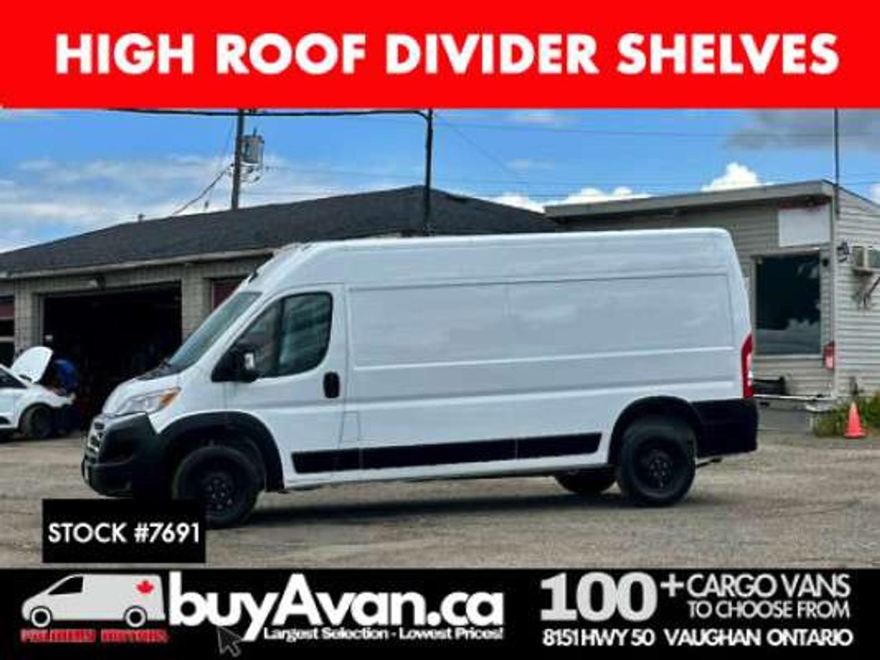 2023 RAM ProMaster 3500 159WB High Roof Divider + Shelves *NO ACCIDENTS* Photo