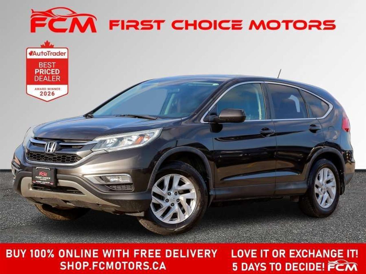 ** ** SPECIAL LIMITED TIME OFFER ** ** PURCHASE ANY VEHICLE THIS WEEK AND RECEIVE 4 BRAND-NEW ALL-SEASON TIRES AT NO ADDITIONAL COST!!! DONT MISS THIS EXCLUSIVE CHANCE TO UPGRADE YOUR RIDE AND STAY PREPARED FOR ANY WEATHER!!!       EXCITING NEWS FROM FIRST CHOICE MOTORS! Our brand-new online showroom is now open to the public, bringing the ultimate car shopping experience right to your fingertips! Enjoy a 100% online car shopping experience, with over 500 certified vehicles in stock, comprehensive protection plans, and thousands of new auto parts & accessories available! Plus, for a limited time, were offering FREE deliveries across Ontario on all vehicle purchases! Dont miss outvisit Shop.fcmotors.ca to find and upgrade your perfect vehicle today!      Welcome to First Choice Motors, the largest car dealership in Toronto of pre-owned cars, SUVs, and vans priced between $5000-$15,000. With an impressive inventory of over 300 vehicles in stock, we are dedicated to providing our customers with a vast selection of affordable and reliable options.       Were thrilled to offer a used 2016 Honda CR-V EX-L, brown color with 272,000km (STK#10186) This vehicle was $12990 NOW ON SALE FOR $11990. It is equipped with the following features:   - Automatic Transmission   - Leather Seats   - Sunroof   - Heated seats   - Navigation   - All wheel drive   - Bluetooth   - Reverse camera   - Alloy wheels   - Power windows   - Power locks   - Power mirrors   - Air Conditioning      At First Choice Motors, we believe in providing quality vehicles that our customers can depend on. All our vehicles come with a 36-day guarantee on all safety related items. We also offer additional warranty options up to 5 years for our customers who want extra peace of mind.      Furthermore, all our vehicles are sold fully certified with brand new brakes rotors and pads, a fresh oil change, and brand new set of all-season tires installed & balanced. You can be confident that this car is in excellent condition and ready to hit the road.      At First Choice Motors, we believe that everyone deserves a chance to own a reliable and affordable vehicle. Thats why we offer financing options with low interest rates starting at 7.9% O.A.C. Were proud to approve all customers, including those with bad credit, no credit, students, and even 9 socials. Our finance team is dedicated to finding the best financing option for you and making the car buying process as smooth and stress-free as possible.      Our dealership is open 7 days a week to provide you with the best customer service possible. We carry the largest selection of used vehicles for sale under $9990 in all of Ontario. We stock over 300 cars, mostly Hyundai, Chevrolet, Mazda, Honda, Volkswagen, Toyota, Ford, Dodge, Kia, Mitsubishi, Acura, Lexus, and more. With our ongoing sale, you can find your dream car at a price you can afford. Come visit us today and experience why we are the best choice for your next used car purchase!      All prices include $22.00 OMVIC Fee.  Excludes, license plates, ownership registration and ONTARIO HST (13%)   *No Credit Card payments can be accepted for Vehicle Purchases*    *No Credit Card payments can be accepted for Vehicle Purchases*
