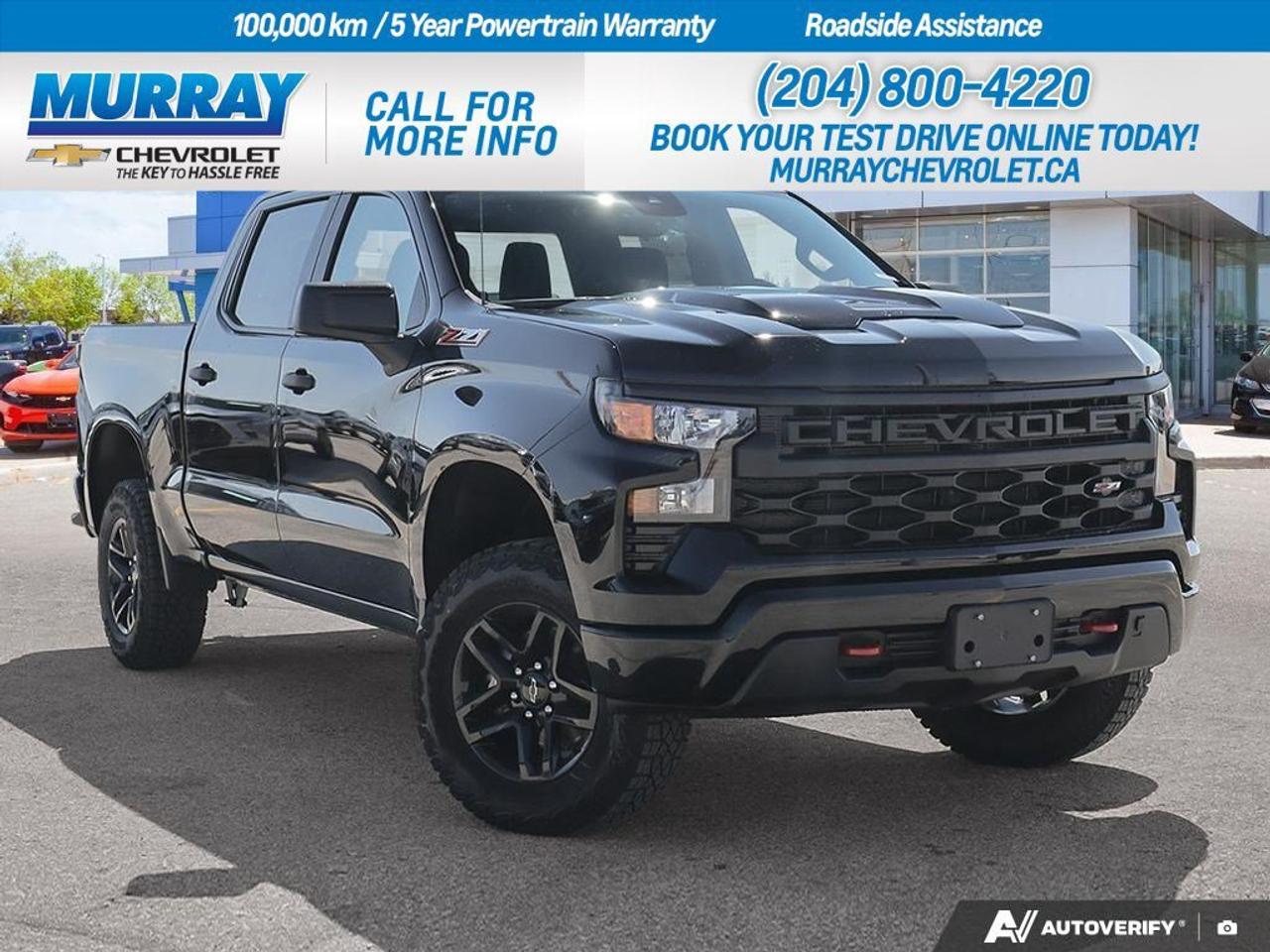 * ENGINE BLOCK HEATER * * TRAILER BRAKE CONTROLLER INTEGRATED * * WHEELHOUSE LINERS REAR *  The 2026 Chevrolet Silverado 1500 Custom Trail Boss is ready to conquer the roads in Winnipeg with its rugged and stylish Crew Cab Pickup design. Under the hood, it boasts a powerful 5.3L EcoTec3 V8 engine, delivering an impressive 355 horsepower and 383 lb-ft of torque. This powerhouse is paired with a smooth 10-speed automatic transmission, ensuring optimal performance and efficiency on every journey.  Equipped with an advanced Dynamic Fuel Management system, the Silverado 1500 optimizes power delivery by operating between 2 to 8 cylinders as needed. This innovative feature enhances both power and fuel efficiency, making it perfect for those seeking versatility and strength.  Enjoy the convenience of features like Keyless Start, Remote Engine Start, and a Tow Hitch, making this truck as functional as it is powerful. Safety is also a priority with Front Collision Mitigation, Lane Keeping Assist, and Automatic Highbeams, providing peace of mind on every drive.  Dealer Permit #1740