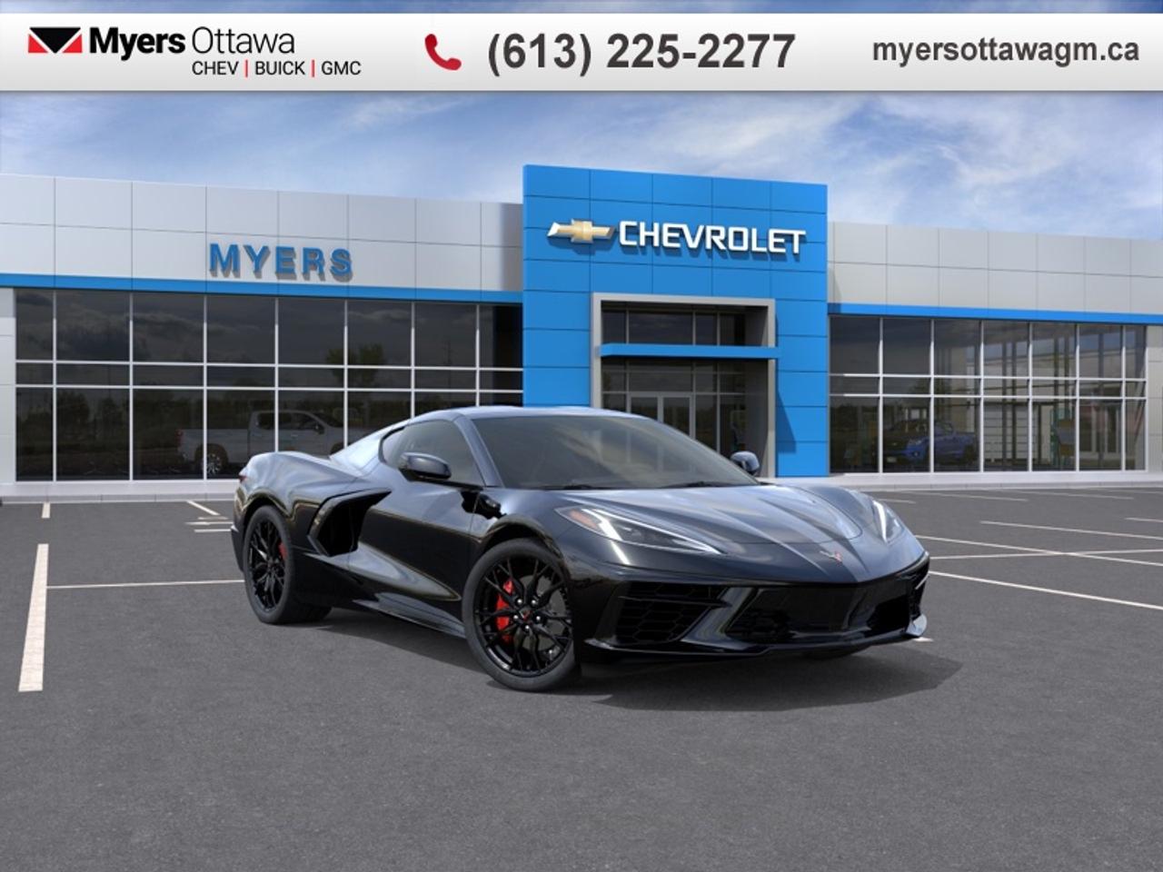 The 2027 Chevrolet Corvette features intuitive driver-centric technology and smart safety systems engineered to keep you connected and secure on every twist and turn.<br> <br>From the outside, the 2027 Chevrolet Corvette presents a dramatic, low-slung silhouette, striking lighting signatures, and athletic proportions that challenge the worlds most elite exotic cars. Inside, the cockpit surrounds the driver with premium materials, intuitive digital displays, and highly supportive seating designed to provide ultimate comfort and a true connection to the road. With its aggressive attitude, intelligent safety features, and a legendary reputation for pure driving excitement, the Corvette delivers a world-class sports car experience that elevates your daily routine.<br> <br>This Black coupe has an Automatic transmission and is powered by a 535HP 6.7L 8 Cylinder Engine. This vehicle has been upgraded with the following features: Leather Seats, 19 inch Aluminum Wheels, Bright Red Calipers.<br><br> <br>To apply right now for financing use this link: <a href=https://creditonline.dealertrack.ca/Web/Default.aspx?Token=b35bf617-8dfe-4a3a-b6ae-b4e858efb71d&Lang=en target=_blank>https://creditonline.dealertrack.ca/Web/Default.aspx?Token=b35bf617-8dfe-4a3a-b6ae-b4e858efb71d&Lang=en</a><br> <br/><br><br> Come by and check out our fleet of 30+ used cars and trucks and 150+ new cars and trucks for sale in Ottawa.  o~o