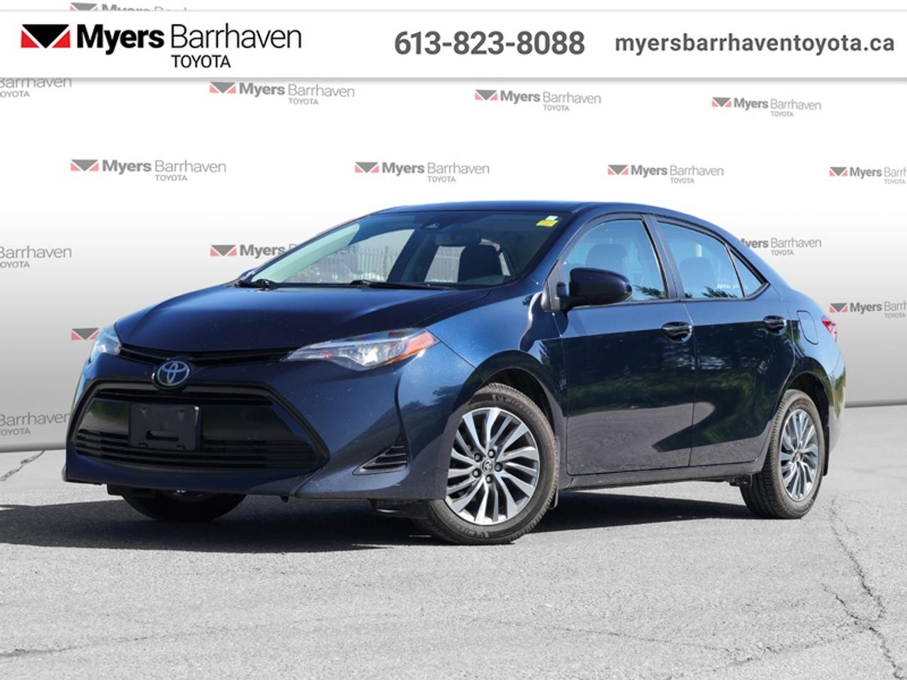 <b>Navigation,  Sunroof,  Heated Steering Wheel,  Aluminum Wheels,  Heated Seats!</b><br> <br>  Compare at $15494 - Our Live Market Price is just $14898! <br> <br>This Toyota Corolla is safe, economical, practical and really fun to drive. This 2019 Toyota Corolla is fresh on our lot in Ottawa.<br> <br>Loaded with premium safety features, this Toyota Corolla also offers assertive style and performance that thrills. Thanks to its powerful yet efficient engine, this amazing compact sedan yeilds incredible fuel economy in a fun to drive package. With seating for five and a folding rear seat, it comes with plenty of extra space for family, friends or extra cargo when needed.<br> <br>This sedan has 199,250 km. Its Galactic Aqua M in colour. It has an Automatic transmission and is powered by a 132HP 1.8L 4 Cylinder Engine. <br> <br> Our Corollas trim level is XLE Package. Upgrading to this Corolla XLE package is a great choice as it comes loaded with stylish aluminum wheels, a power sunroof, heated front seats with SofTex fabric and a power driver seat, a larger 7 inch touchscreen display featuring built-in navigation with advanced voice recognition, wireless streaming audio, SIRI Eyes Free and a useful rear view camera. Additional features include automatic climate control, Bi-LED headlight, a Smart keyless entry system, a leather-heated steering wheel, Toyota Safety Sense, dynamic radar cruise control, lane departure warning with steering assist, power windows, power adjustable heated mirrors and much more. This vehicle has been upgraded with the following features: Navigation, Sunroof, Heated Steering Wheel, Aluminum Wheels, Heated Seats, Lane Keep Assist, LED Lights.<br> <br>To apply right now for financing use this link: <a href=https://www.myersbarrhaventoyota.ca/quick-approval/ target=_blank>https://www.myersbarrhaventoyota.ca/quick-approval/</a><br> <br/><br>At Myers Barrhaven Toyota we pride ourselves in offering highly desirable pre-owned vehicles. We truly hand pick all our vehicles to offer only the best vehicles to our customers. No two used cars are alike, this is why we have our trained Toyota technicians highly scrutinize all our trade ins and purchases to ensure we can put the Myers seal of approval. Every year we evaluate 1000s of vehicles and only 10-15% meet the Myers Barrhaven Toyota standards. At the end of the day we have mutual interest in selling only the best as we back all our pre-owned vehicles with the Myers *LIFETIME ENGINE TRANSMISSION warranty. Thats right *LIFETIME ENGINE TRANSMISSION warranty, were in this together! If we dont have what youre looking for not to worry, our experienced buyer can help you find the car of your dreams! Ever heard of getting top dollar for your trade but not really sure if you were? Here we leave nothing to chance, every trade-in we appraise goes up onto a live online auction and we get buyers coast to coast and in the USA trying to bid for your trade. This means we simultaneously expose your car to 1000s of buyers to get you top trade in value. <br>We service all makes and models in our new state of the art facility where you can enjoy the convenience of our on-site restaurant, shuttle van, free Wi-Fi, Enterprise Rent-A-Car, on-site tire storage, and complimentary drinks. Come see why many Toyota owners are making the switch to Myers Barrhaven Toyota. <br>*LIFETIME ENGINE TRANSMISSION WARRANTY NOT AVAILABLE FOR VEHICLES WITH KMS EXCEEDING 140,000KM, VEHICLES 8 YEARS & OLDER, HIGHLINE BRAND VEHICLES (e.g., BMW, INFINITI, CADILLAC, LEXUS), AND QUEBEC RESIDENTS.<br> Come by and check out our fleet of 80+ used cars and trucks and 30+ new cars and trucks for sale in Ottawa.  o~o