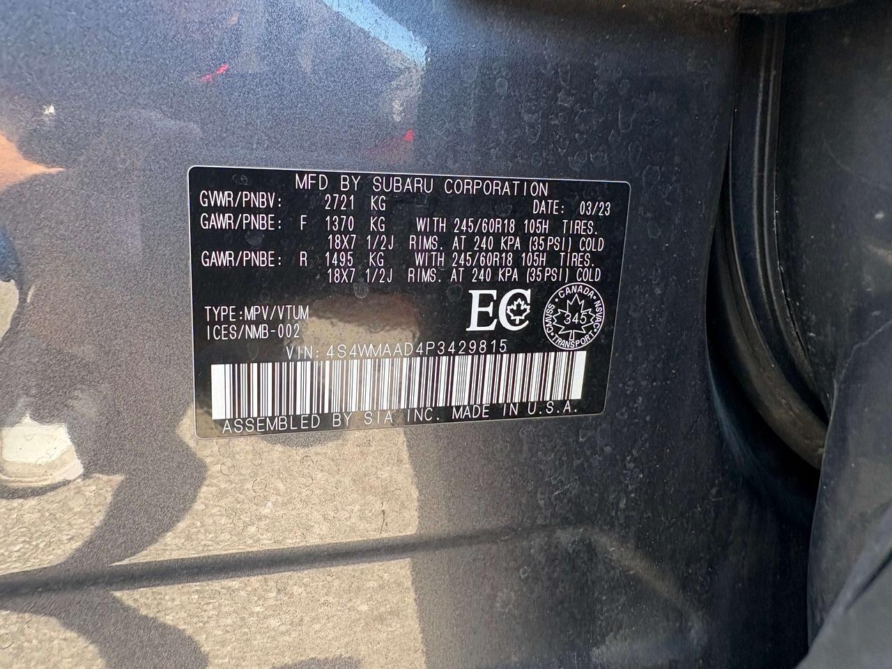2023 Subaru ASCENT Convenience AWD   8 Passenger   Clean Carfax Photo